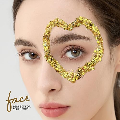 Vista 80 de Teenitor Purpurina corporal, purpurina facial, purpurina blanca, 2.82 oz/2.8 onzas, gel de purpurina para el cabello, purpurina para rave, purpurina