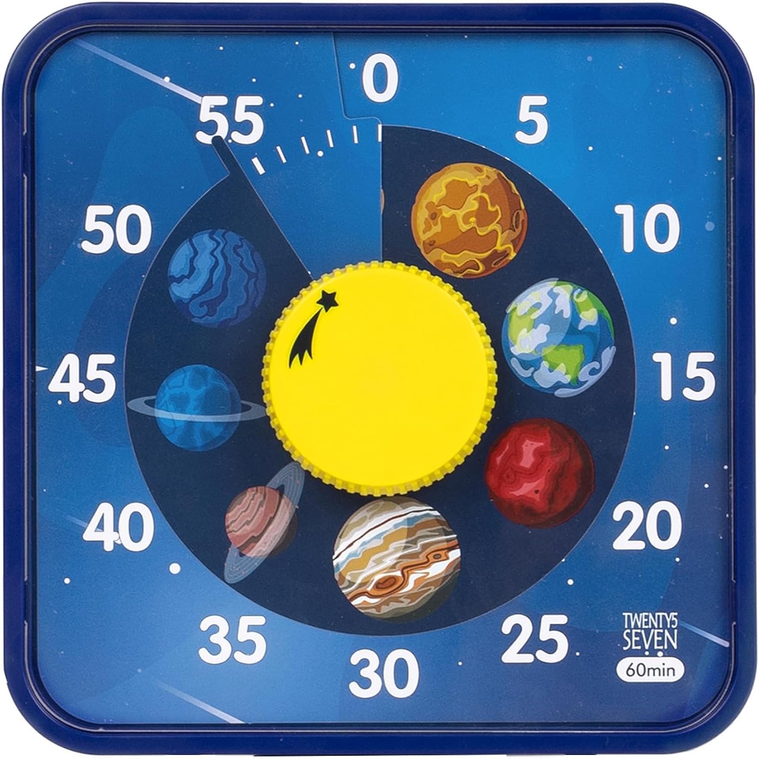Visual Timer 7.5 inch; 60 Minute 1 Hour Countdown Timer for Kids Classroom Teaching Tool Home Office Meeting, Mechanical Countdown Clock for Exam Time Management Magnetic, Sky Blue with Colorful Disc