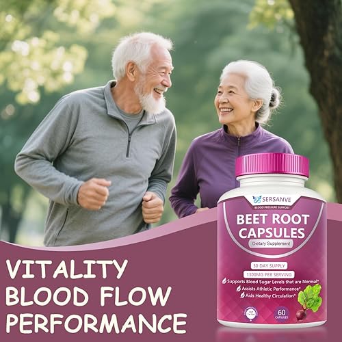 Miniatura 2 de Suplemento de cápsulas de raíz de remolacha, soporte de presión arterial, apoyo de energía natural de 1300 mg, ayuda a la circulación y el flujo