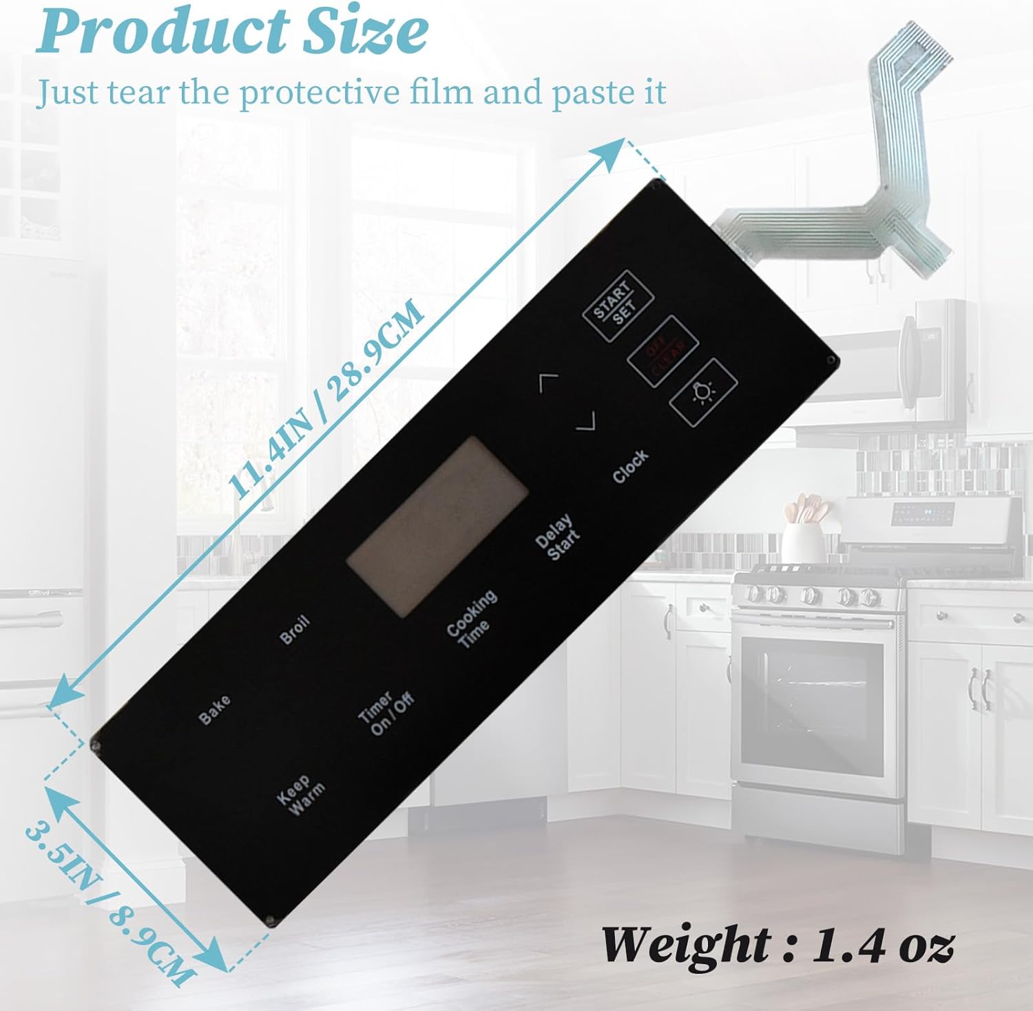 DG34-00036A Membrane Touchpad Control Panel - Perfect Replacement Compatible with Samsung Gas Ranges & Ovens, Compatible with NX58K3310SB/AA, NX58K3310SS/AA & Replaces AP6244840 PS12086104 EAP12086104