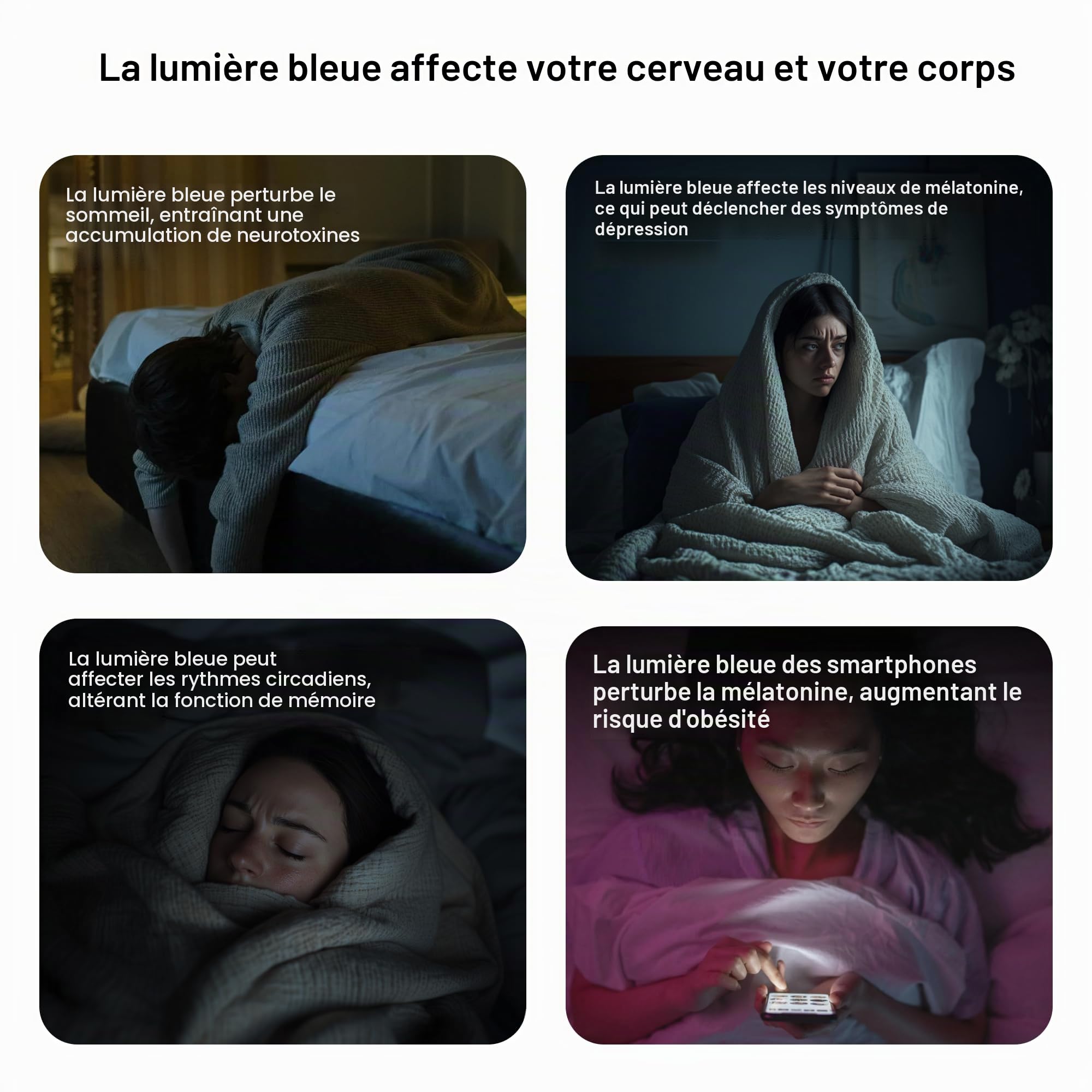 ULTRAHUMAN Lunettes anti-lumière bleue de la série Faraday | Lunettes d'ordinateur et de jeu pour hommes et femmes pour améliorer le sommeil et augmenter la mélatonine de manière naturelle