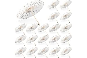 Sanwuta 20 Pcs Paper Umbrella Parasol for Decoration