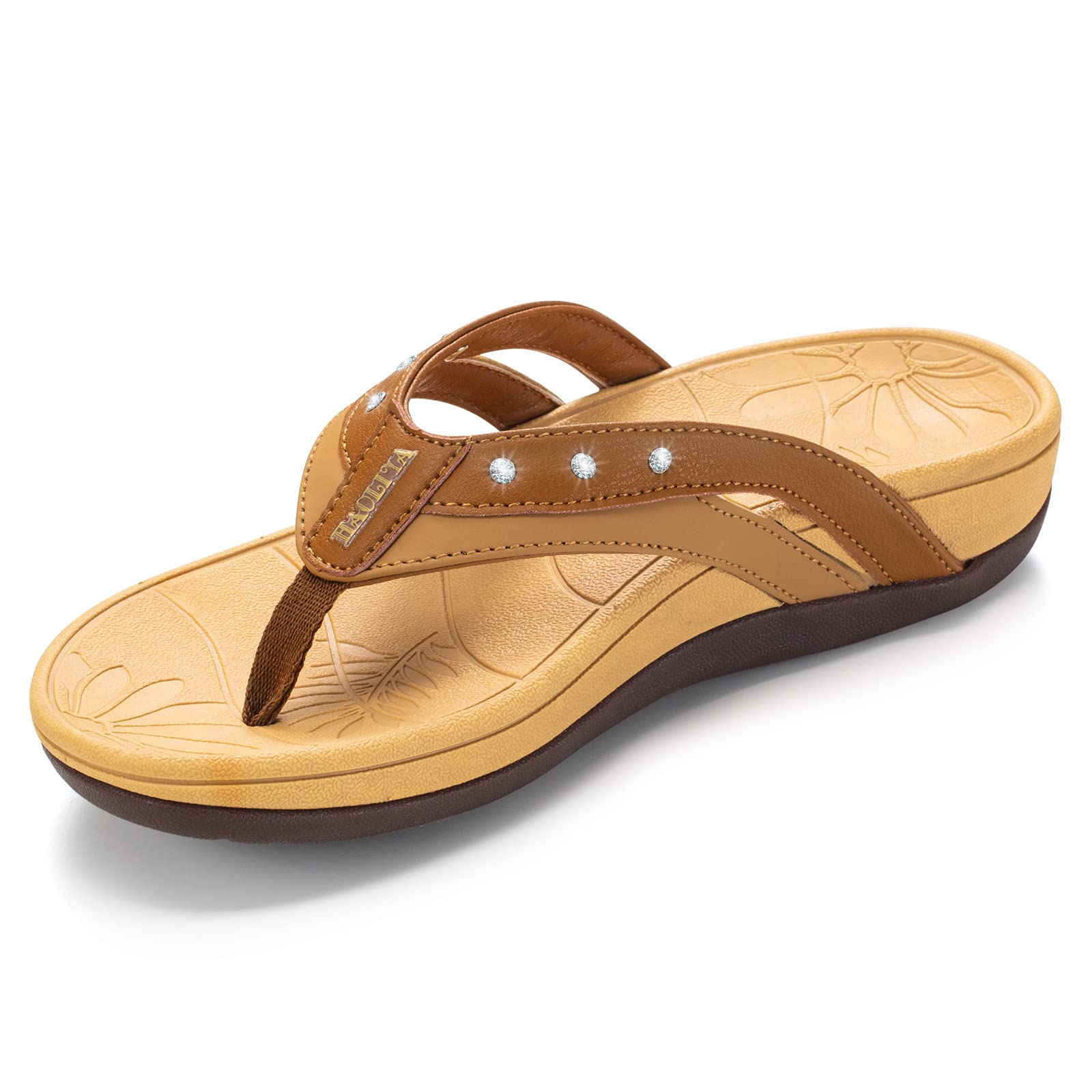 HHAOLIRA Flip Flops Damen Sommer Zehentrenner mit Arch Suppo