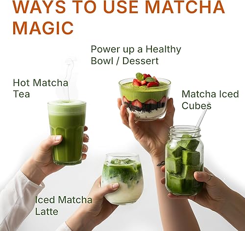 Miniatura 4 de MEGAPLANTS Mushroom Matcha Magic  Matcha japonés orgánico de grado ceremonial USDA (50 porciones)  con Reishi, melena de león, chaga, cordyceps y