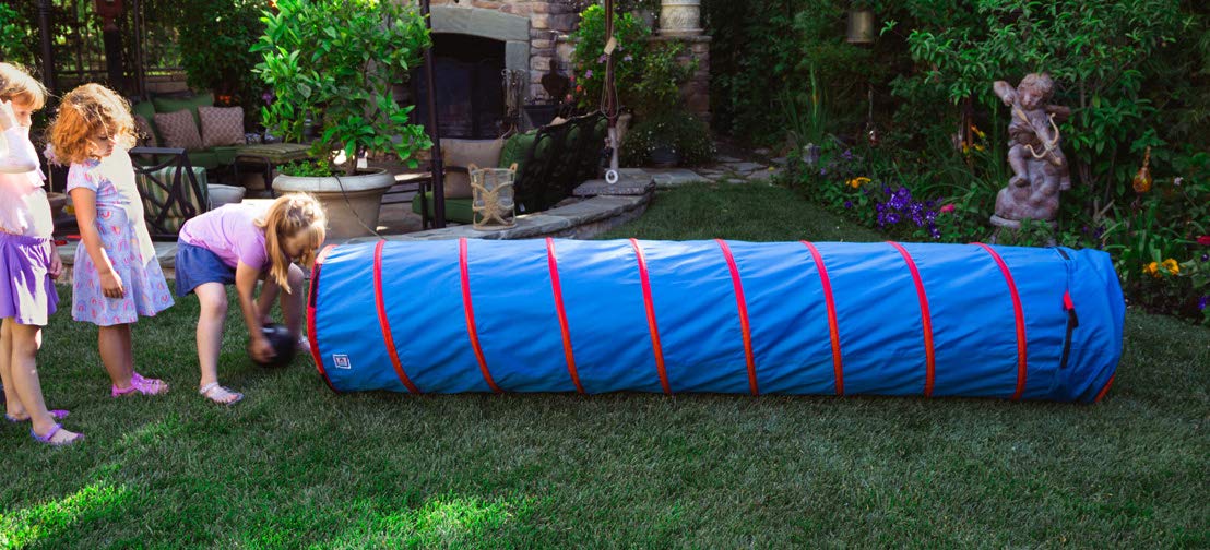 Pacific Play Tents 20513 Kids 9-Foot Institutional Crawl Play Tunnel, 9' x 22" Diameter, Blue/Red - Image 4