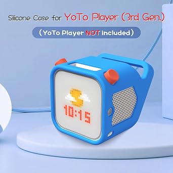 Silicone Case for Yoto Player (3rd Gen.), Silicone Protective Sleeve Case Compatible with Yoto Player, Anti-Slip, Bumps and Wear and TearSilicone Skin Cover with Easy-to-Carry Handle - Blue