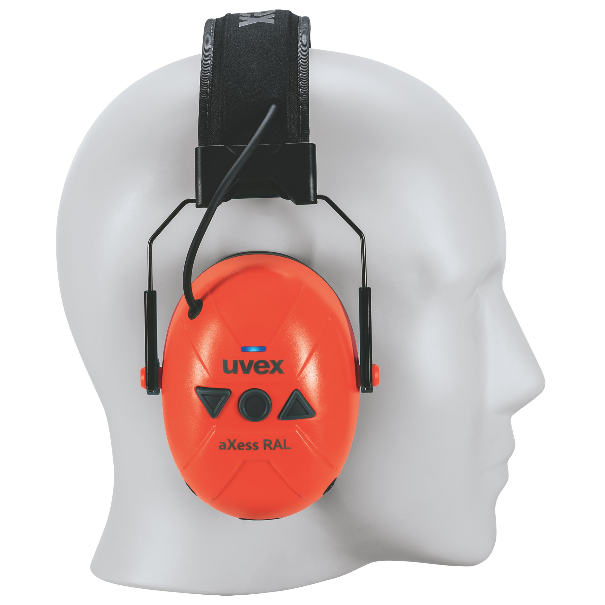 Uvex AXess RAL - Protección auditiva EN 352 - Cápsula de protección auditiva activa con refuerzo de ruido ambiental, limitador de nivel de sonido, SNR 31 dB e IP54, protección contra el agua y el