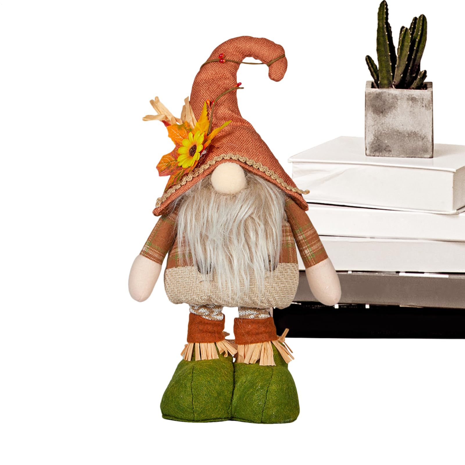 Décorations de table d'automne : nain de Thanksgiving en peluche rétractable