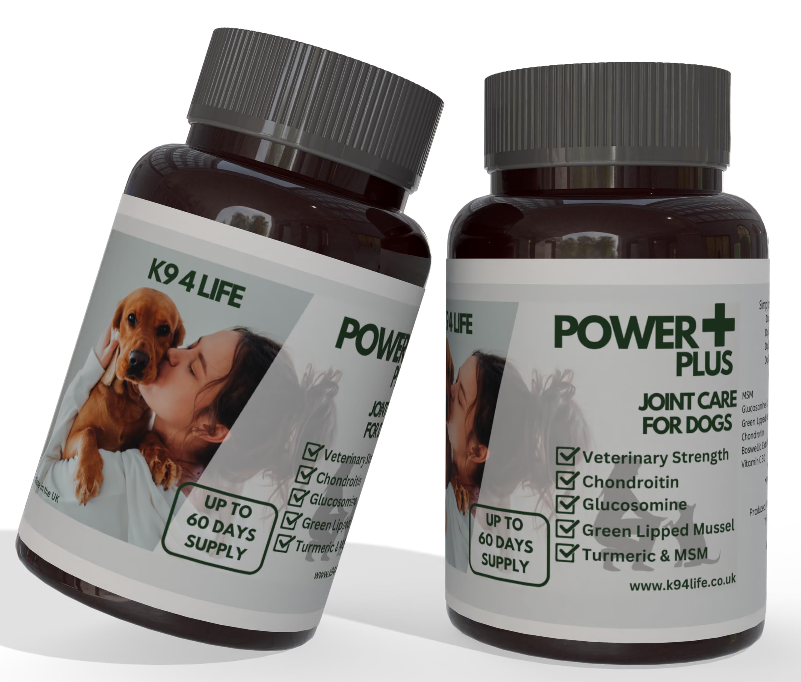 K9 4 Life Joint Supplement for Medium Sized Dogs, with Glucosamine, Chondroitin, Green Lipped Mussel, Turmeric & MSM - High Strength - 1 Months Supply