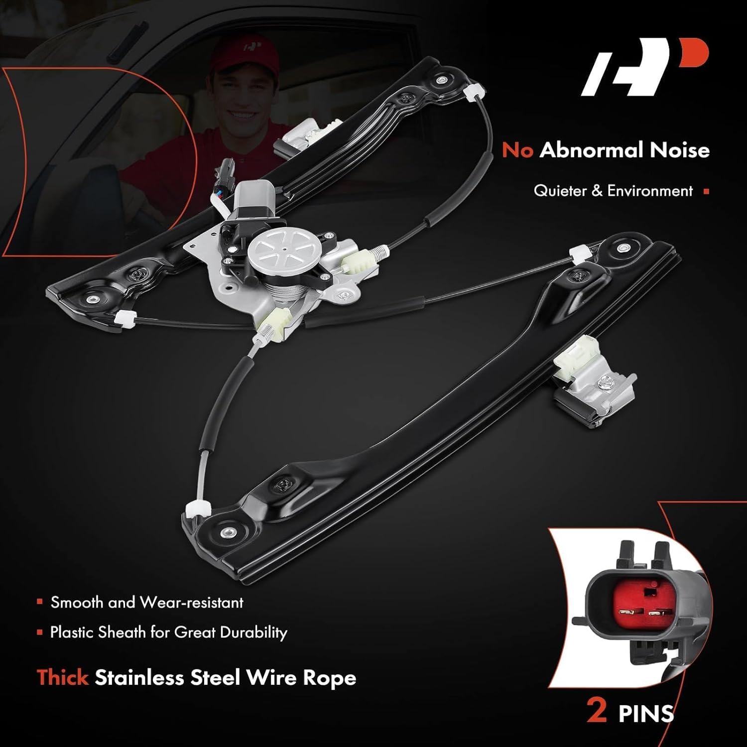 A-Premium Front Driver Side Power Window Regulator with Motor Assembly Fit for Chevy Cruze 2012-2016, Chevrolet Cruze Limited 2016, with 2-Pin Plug Motor, Built from 4/26/12