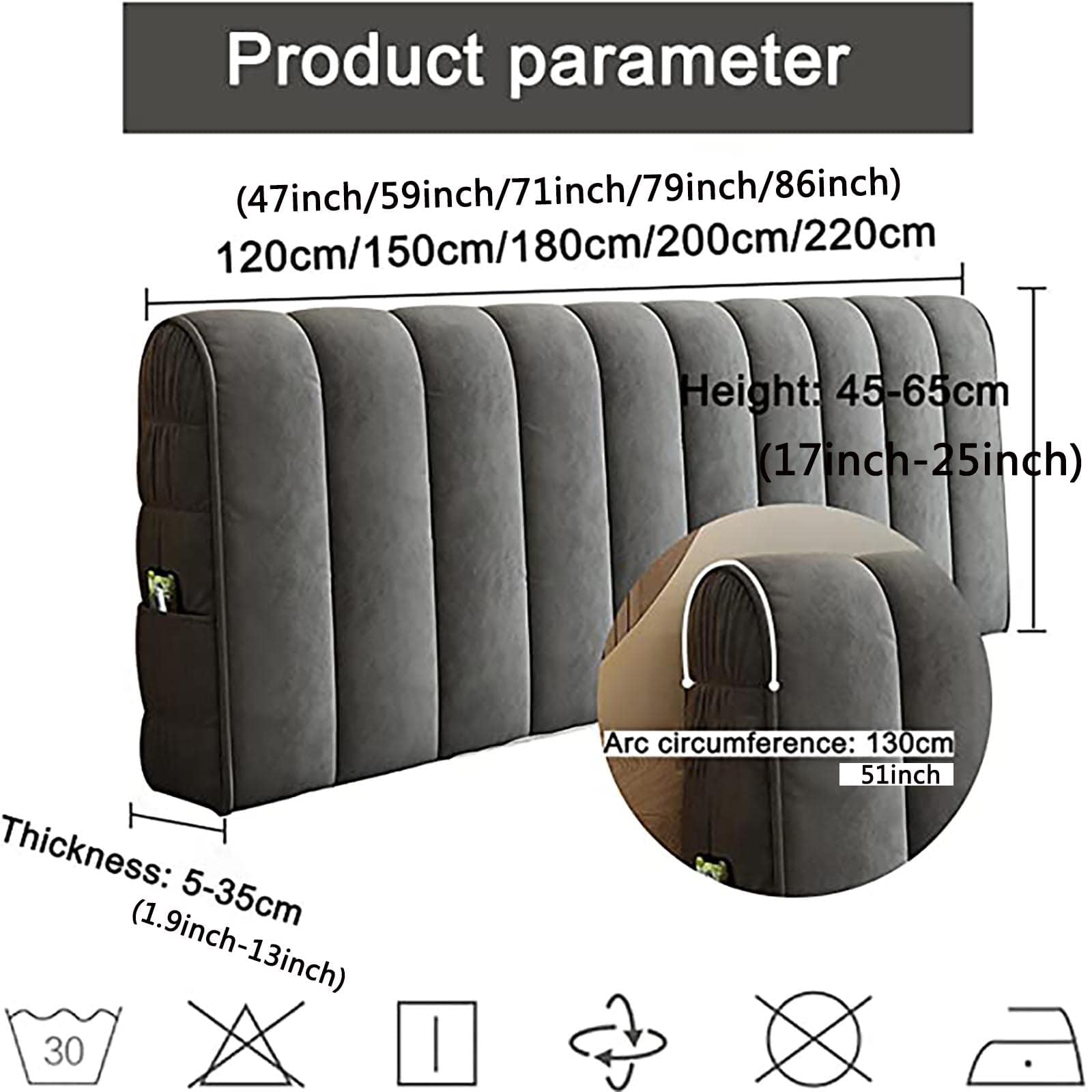 Headboard Protector Cover Velvet Headboard Slipcover Quilted Bed For 