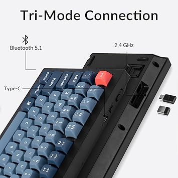 Keychron V3 Max TKL Wireless Mechanical Keyboard, QMK/VIA RGB Bluetooth/2.4 GHz/Wired, 87 Keys Hot-Swappable with Gateron Brown Switch, Compatible with Mac Windows Linux