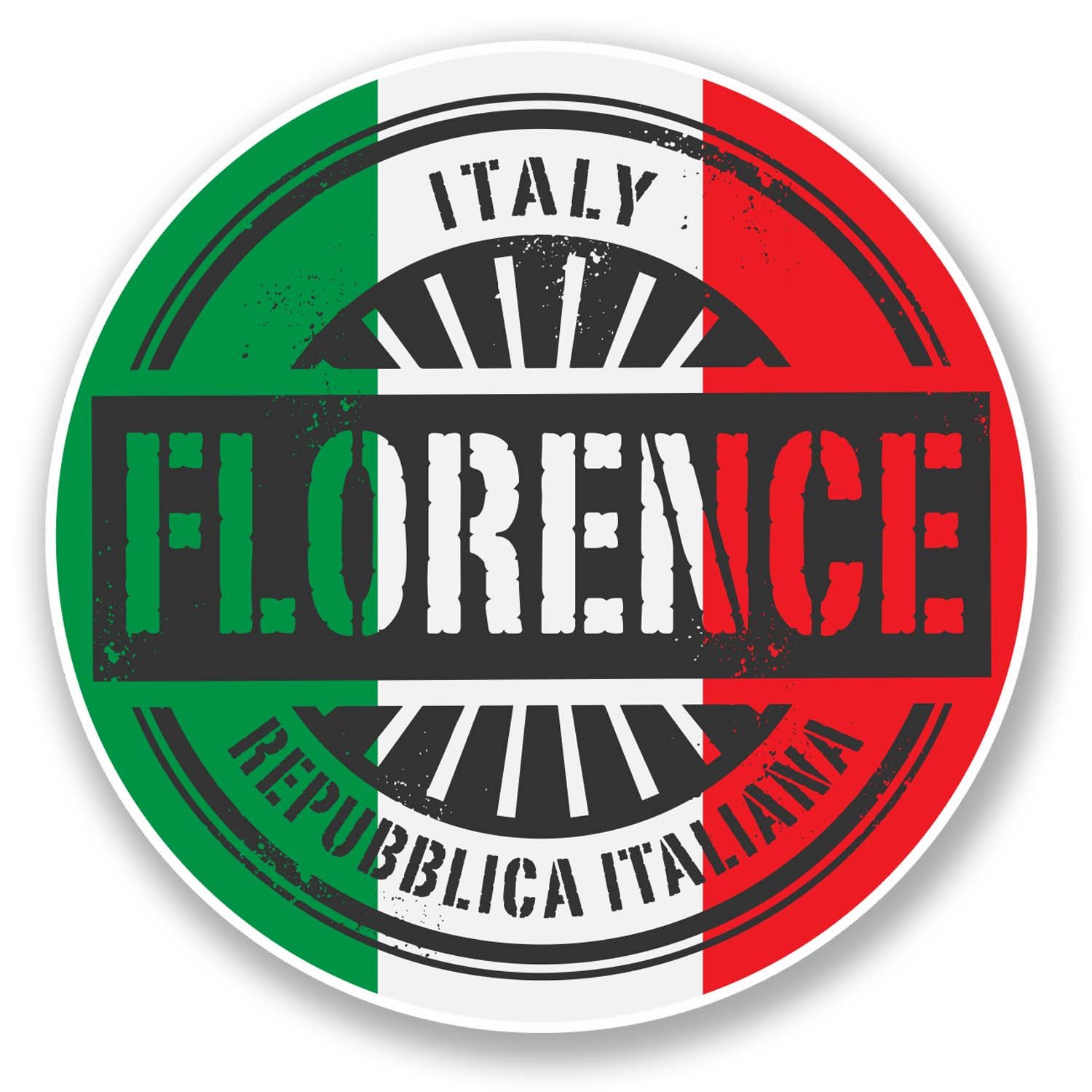 Destinationvinyl Multi 2 X 10Cm Florence Italy Vinyl Sticker Travel Luggage Laptop Italian Flag #6107 (10Cm X 10Cm)