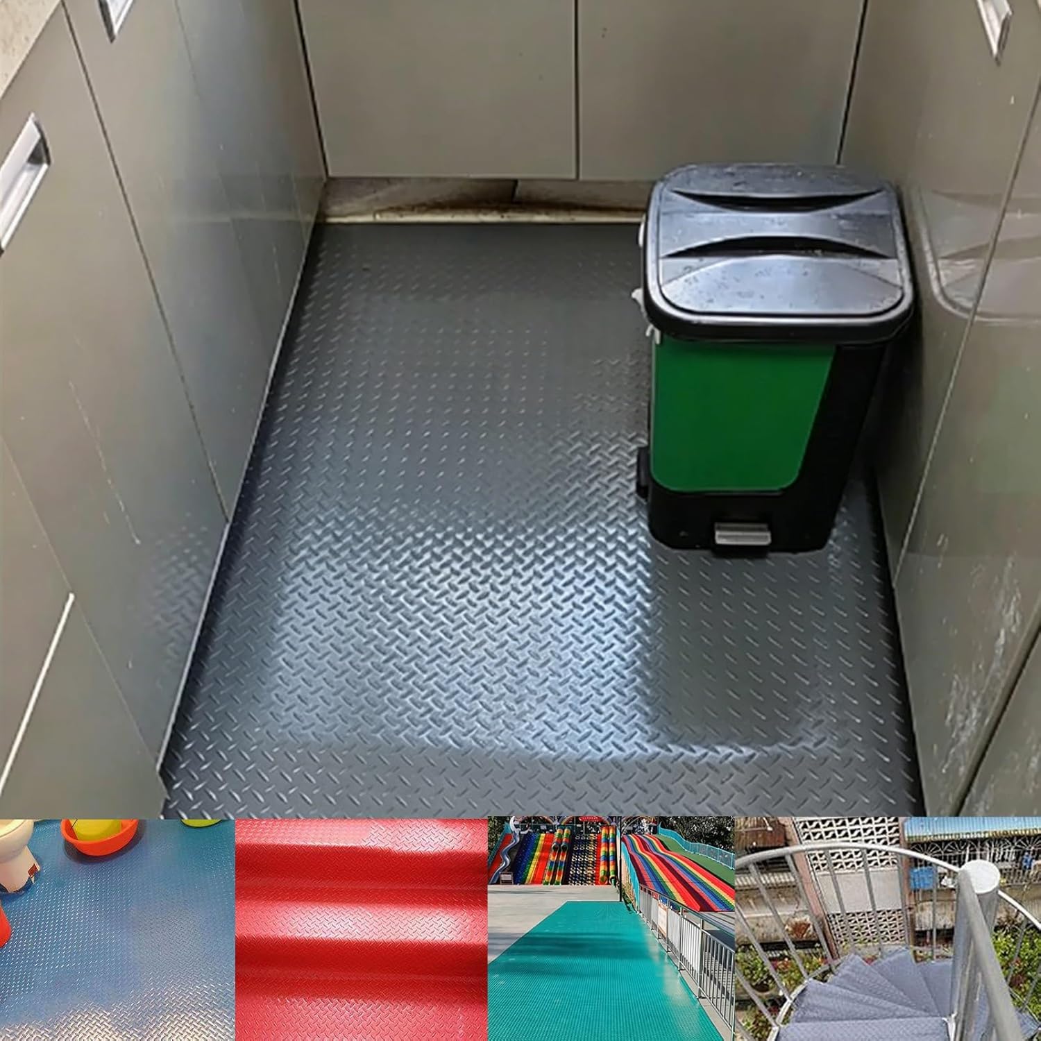 1x1m,1x2m,1x5m,1.2x3m,1.2x6m, Slip-Resistant Protection for Garage, PVC Garage Shop Parking Mat, Non-Slip Floor Mat, for Under Car, Heavy Duty Parking Mats(Black,1.2x5m/3.9x16.4ft)