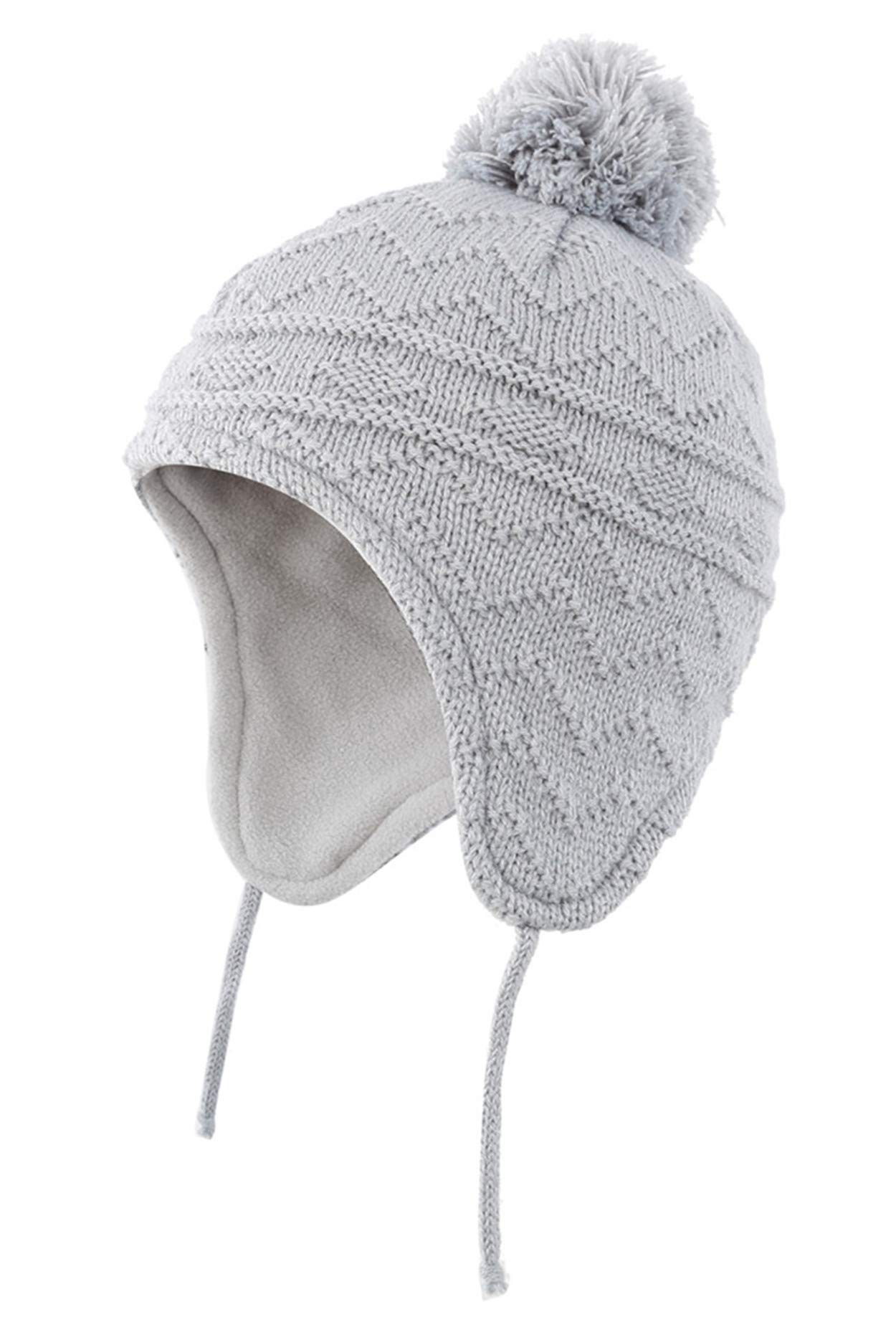 Magracy Men's Grey Baby Toddler Warm Earflap Beanie Kids Boys Girls Winter Fleece Lined Cute Knitted Hat L