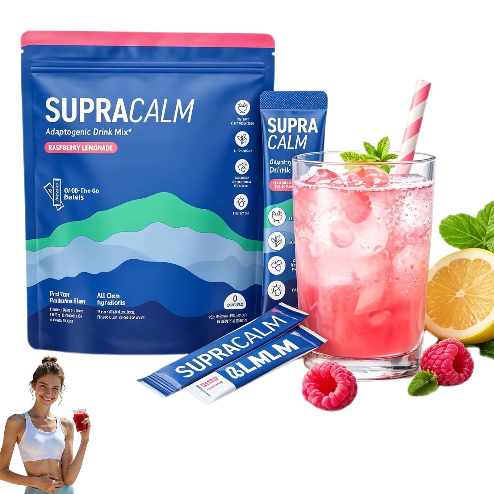 Supercalm Cortisol, Lot de 20 Supercalm Cortisol, Poudre Naturelle de Cortisol pour Abaisser le Cortisol, Pour Détente & Concentration (1)