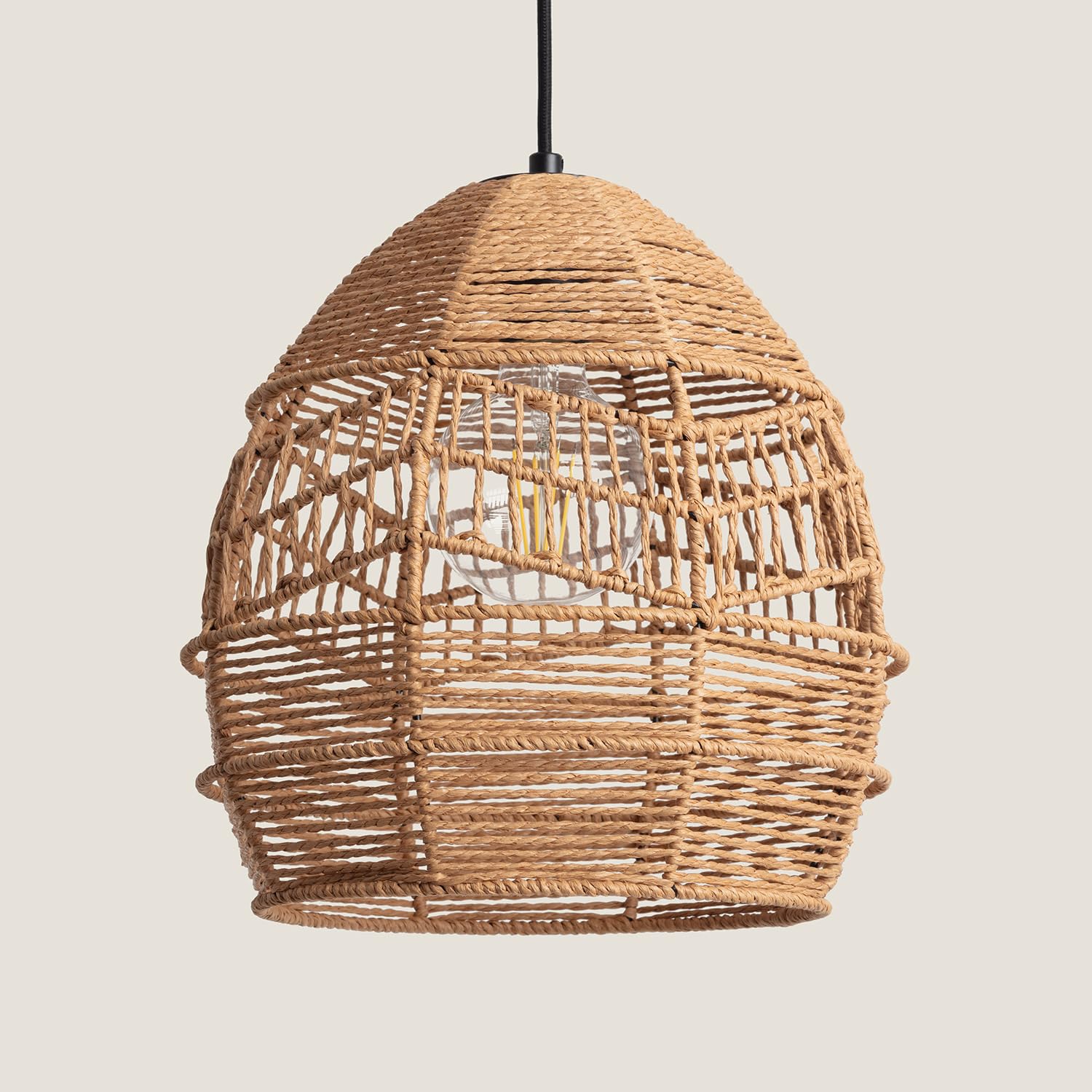 Ledkia Lampa Wisząca z Plecionego Papieru Beyawo Naturalna – Designerskie O