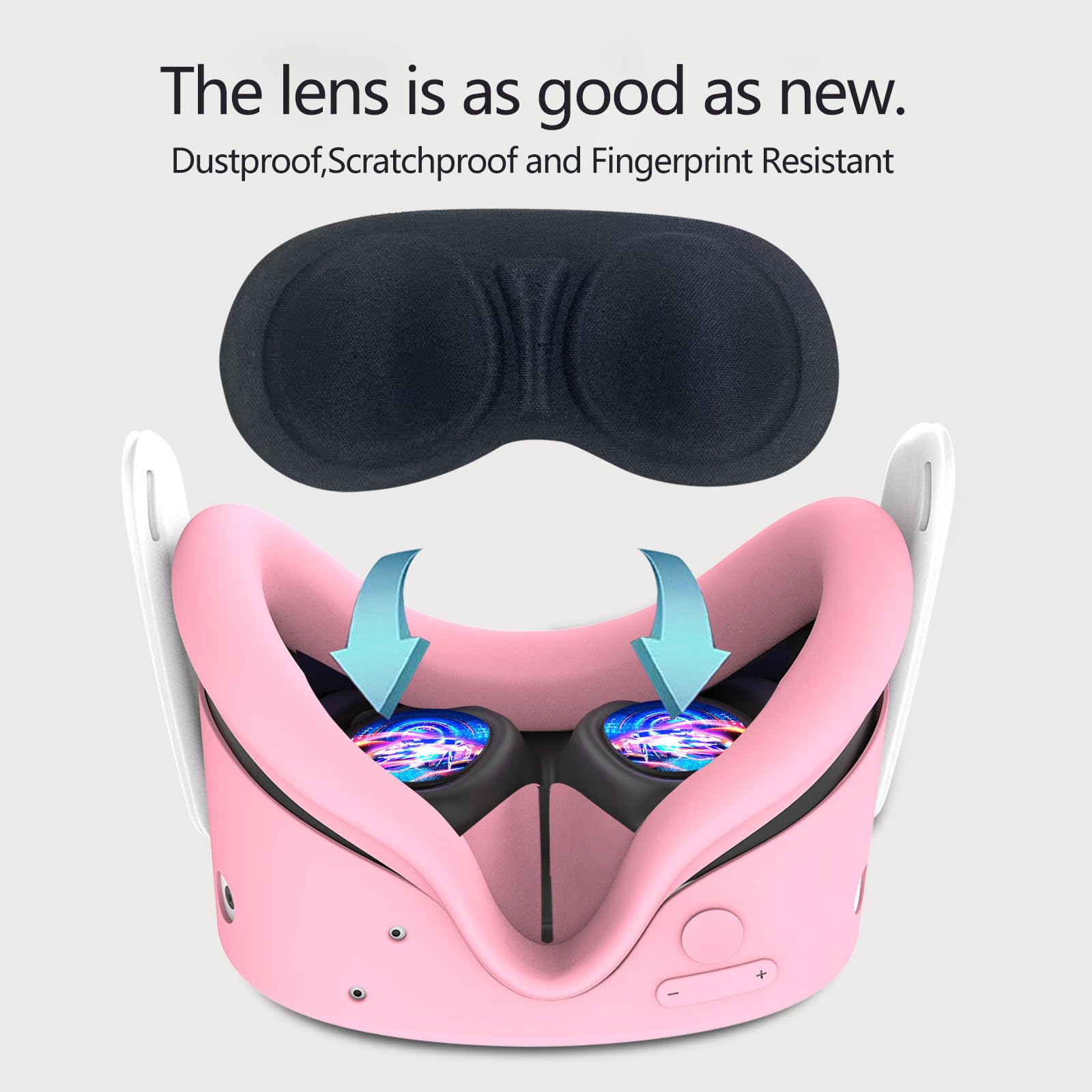 Juego de fundas compatibles con Meta Quest 3s, incluye empuñaduras largas de apertura de batería, carcasa de TPU VR, cubierta facial de silicona, cubierta de lente, juego de accesorios de