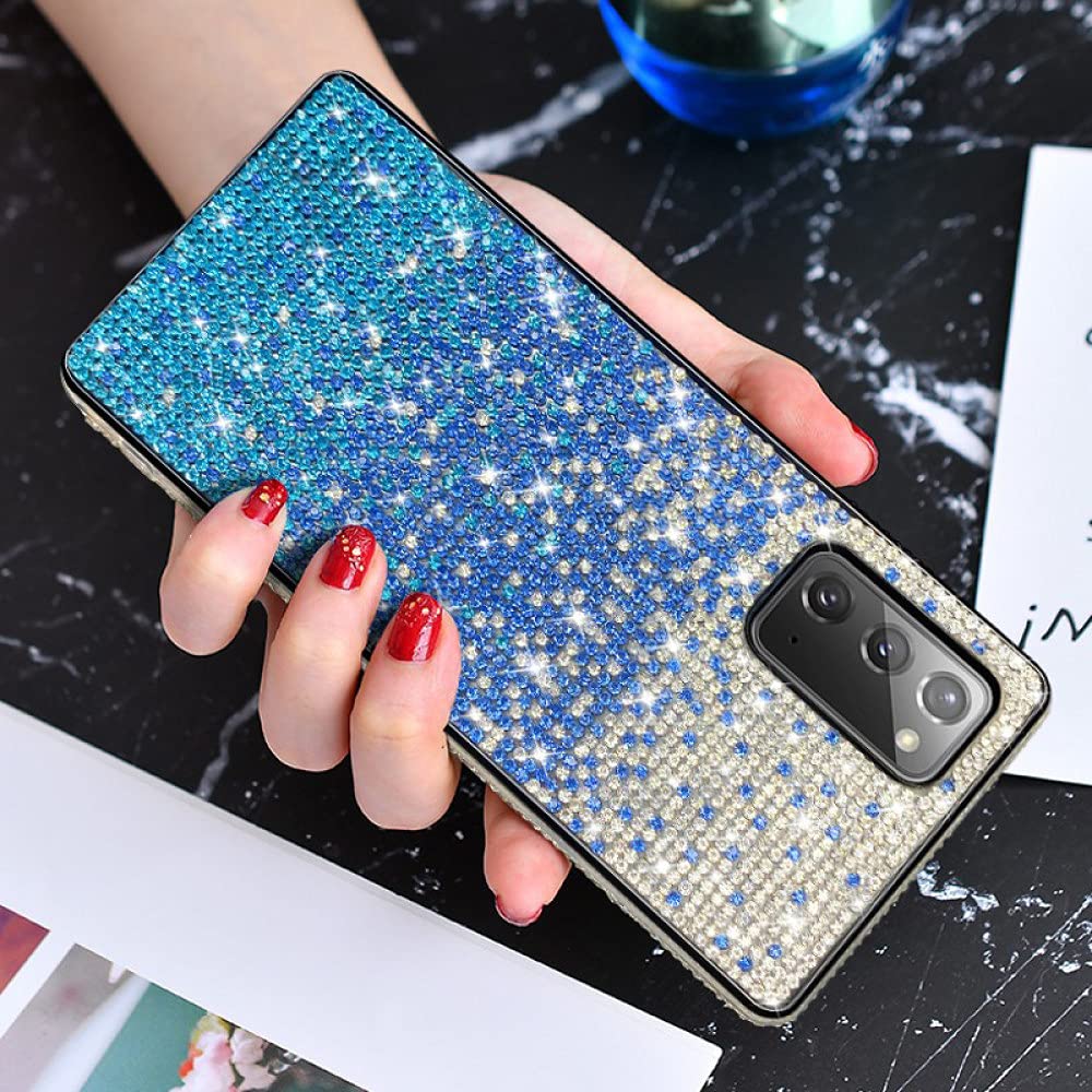 For IPhone 12 Pro Max Diamond Gradient Glitter Plated TPU Phone Case(Blue - View #8