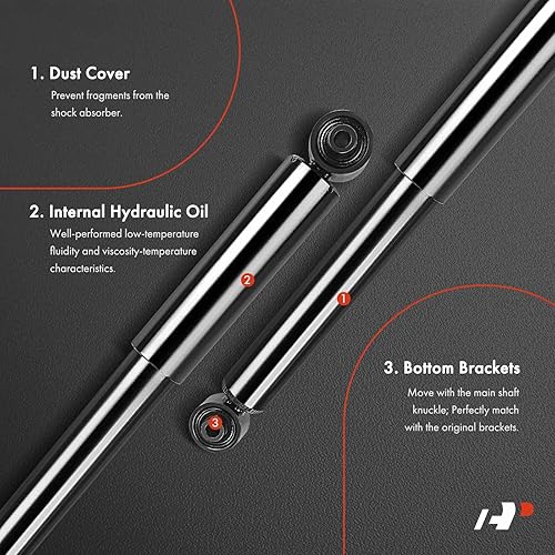 Miniatura 3 de A-Premium Amortiguador trasero compatible con Autocar LLC. Xpert & Caterpillar & Freightliner 108SD 122SD & International & Kenworth & Mack &