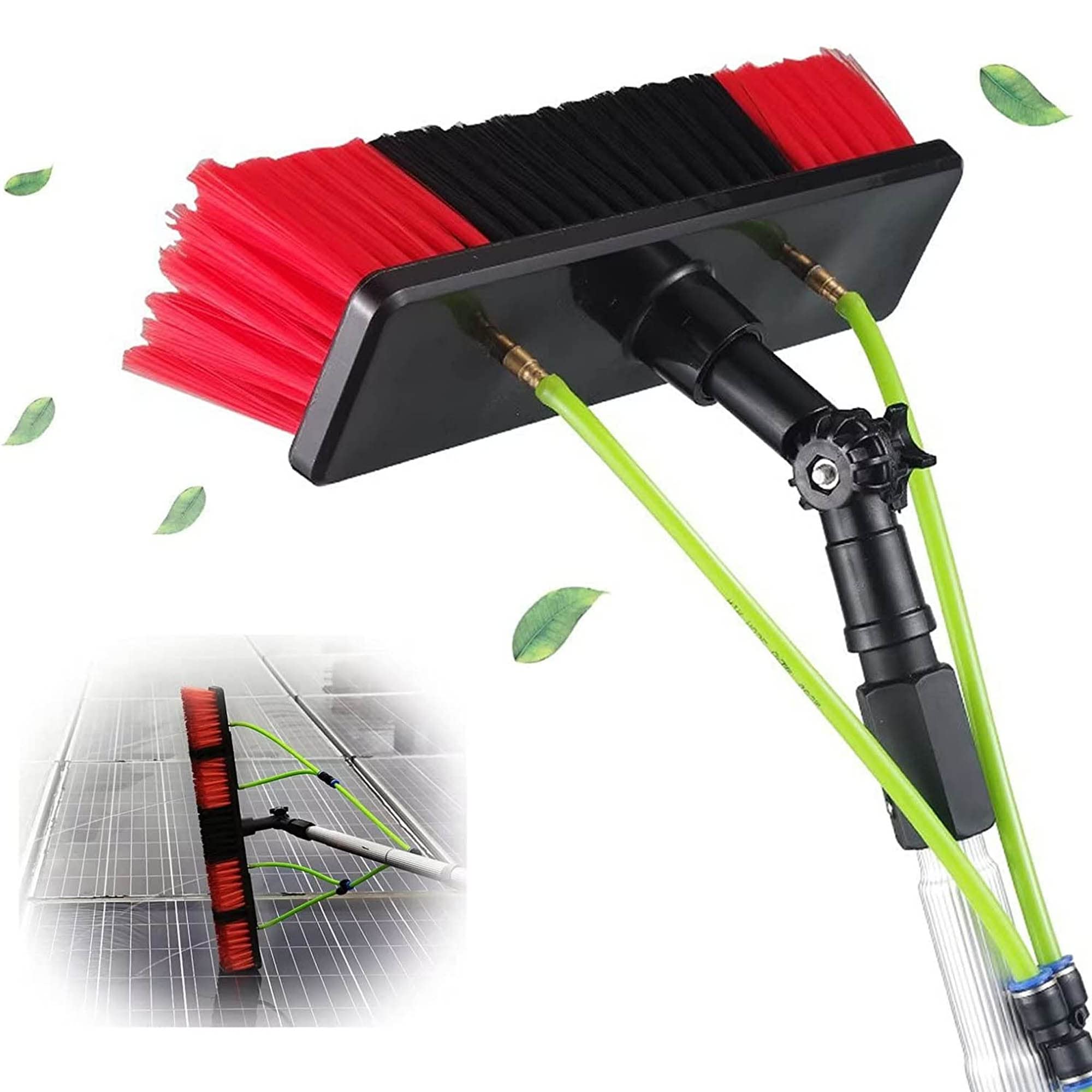 GTHTUHFD Photovoltaic And Solar Panel Window Cleaning Kit With Extendable Water Fed Pole Conservatory Roof Cleaner Brush,30cm Brush Head-7m/23ft Rod