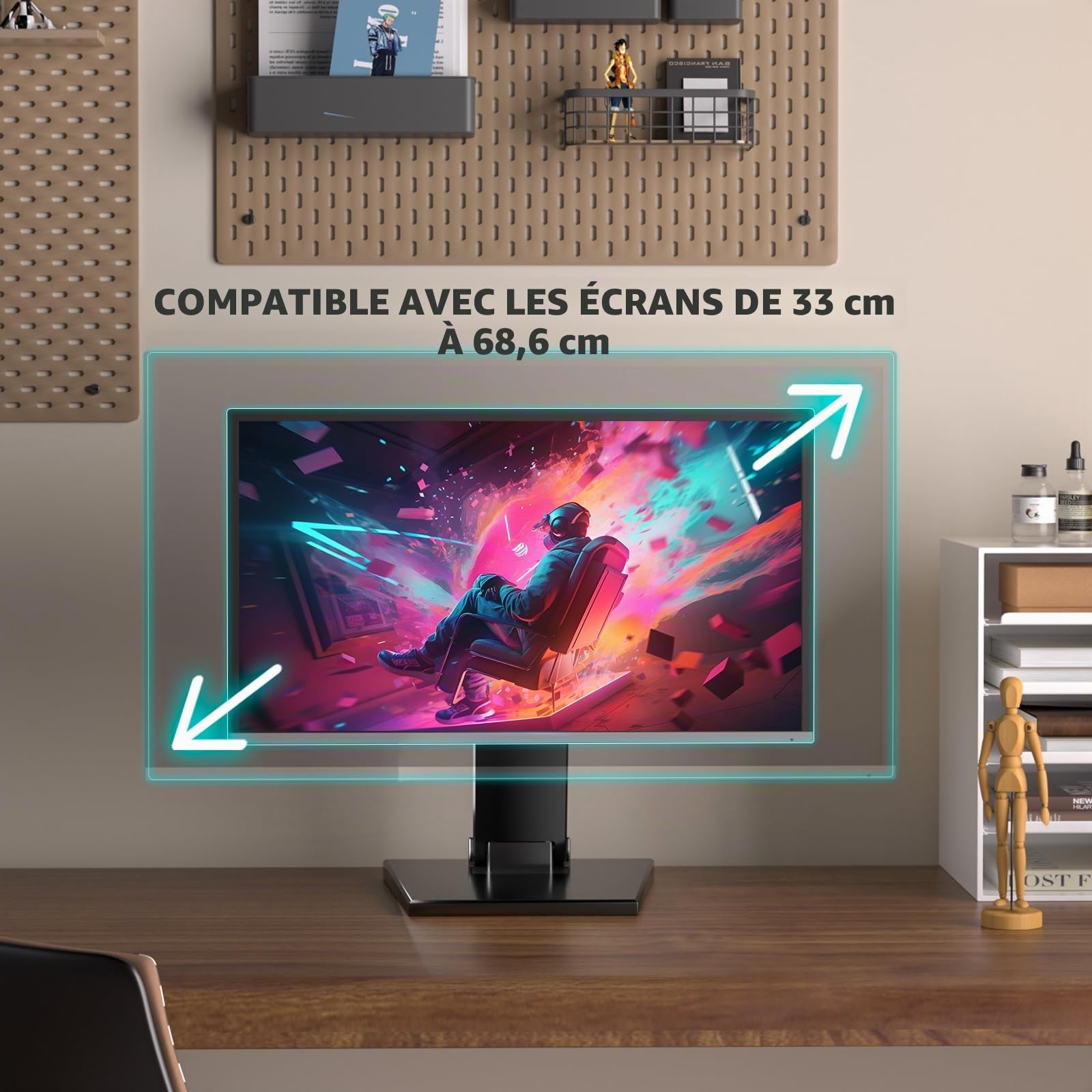 Support écran support vesa Pliable – Compact et robuste support ecran bureau 75x75 / 100x100 pour écrans LCD/LED de bureau