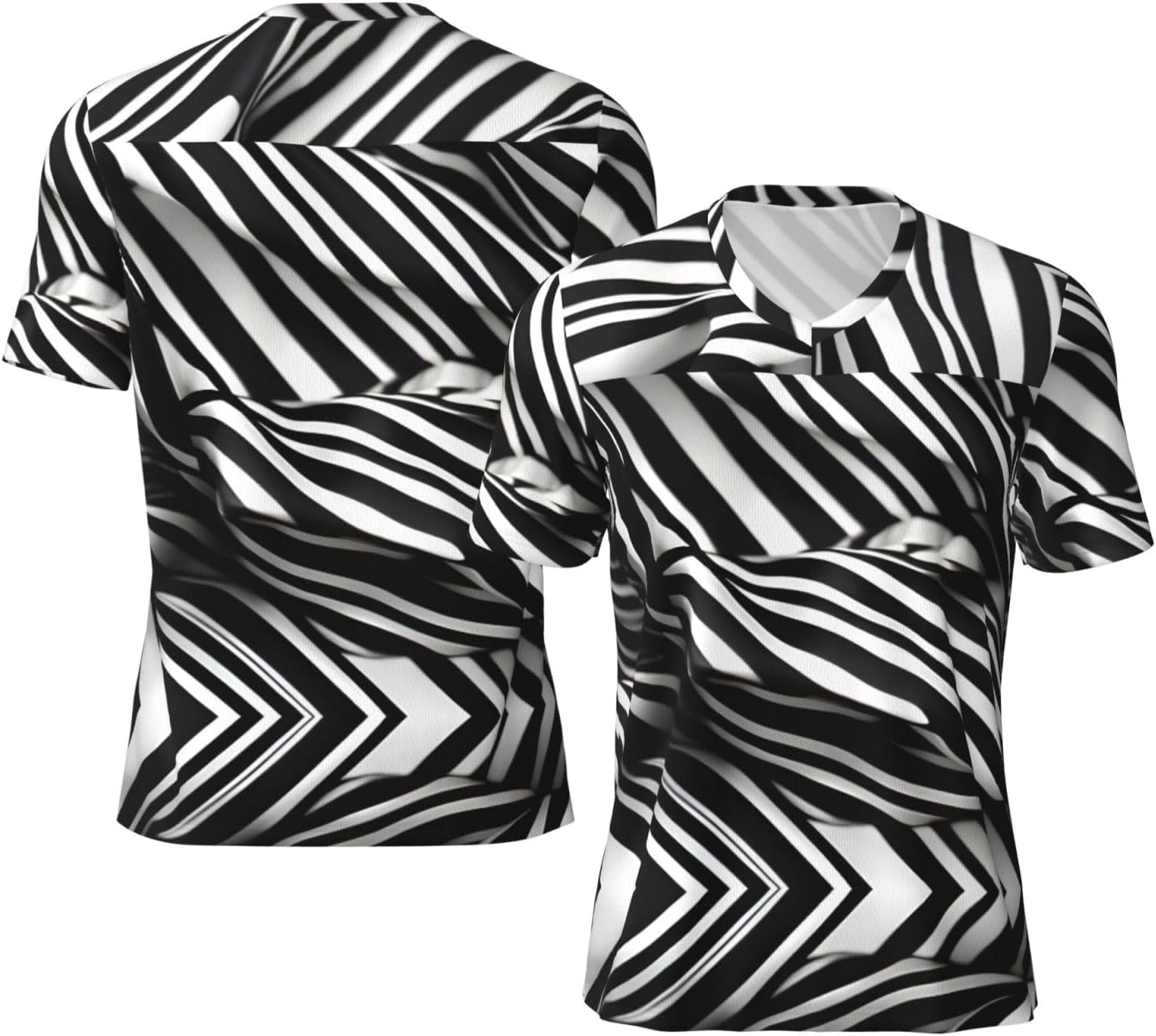 Stripes Black White Rugby Football Jersey for Men, Comfortable V-Neck Loose Fit Top for Team Sports Athletics
