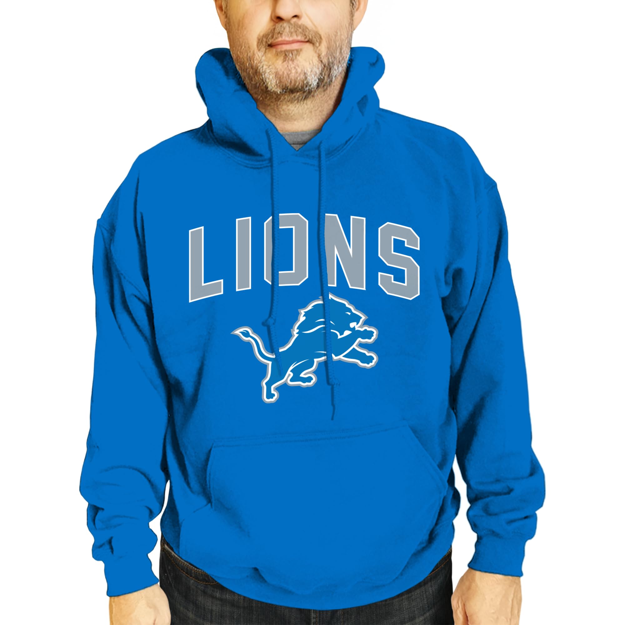 Team Fan Apparel NFL Home Team Hoodie - Adult Hooded Sweatshirt - Pro Football Fleece Hoodie - Pullover Sweatshirt (Detroit Lions - Blue, Adult X-Large)