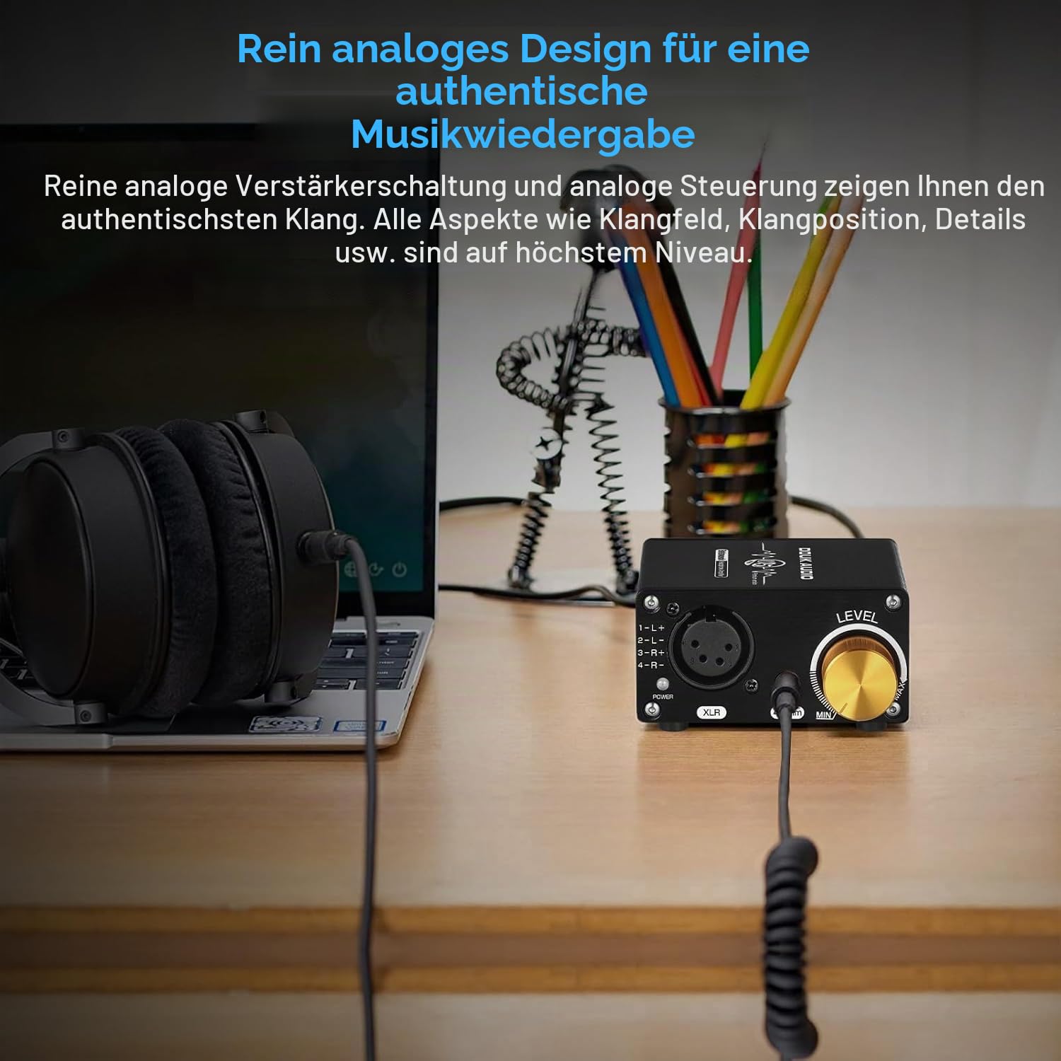 Douk Audio U5PRO HiFi Kopfhörerverstärker mit Vollem Symmetriegrad, Mini Stereo Verstärker für XLR- und 4,4-mm-Headsets, Austauschbare Operationsverstärker, 18–600Ω Kompatibilität, 1500mW Ausgangsle