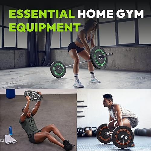 Miniatura 8 de 2-Inch Bumper Plates High Bounce, Olympic Weight Plate Set 45/100/160/190/260/300lb, Barbell Weight Plates Set for Home Gym, Colored Weights Rubber