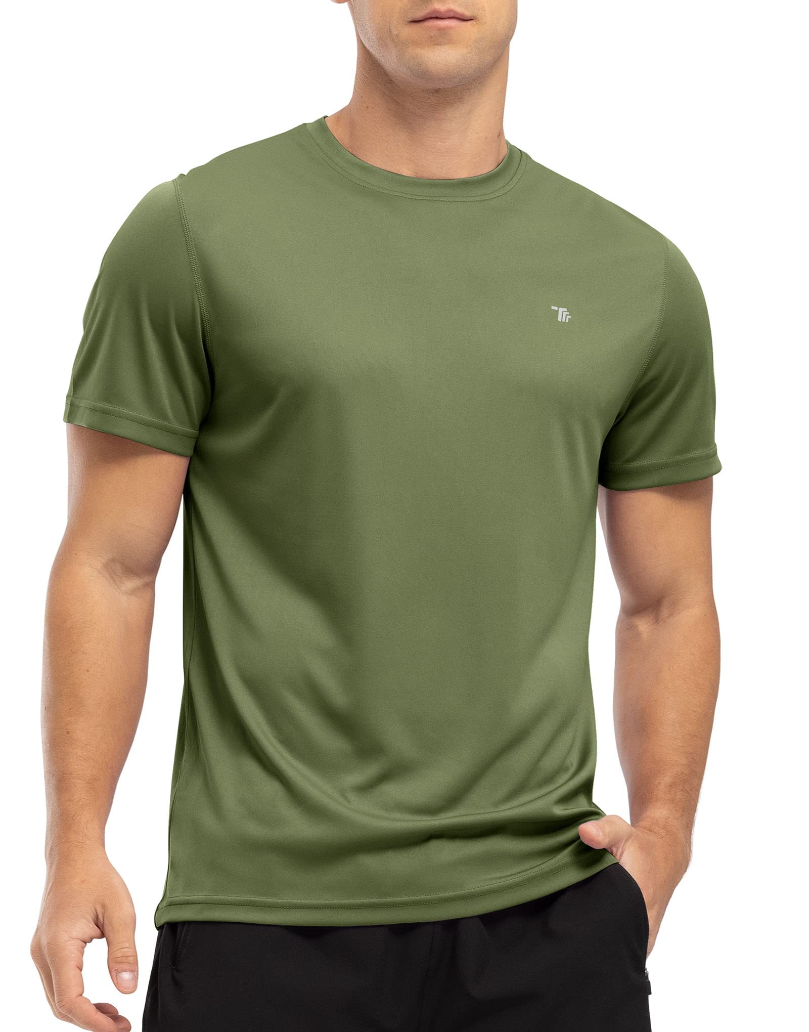 YSENTO Herren Rashguard Schwimmshirt UV Shirt Schnelltrocknend Kurzarm Sommer Sonnenschutz Wasser Shirts