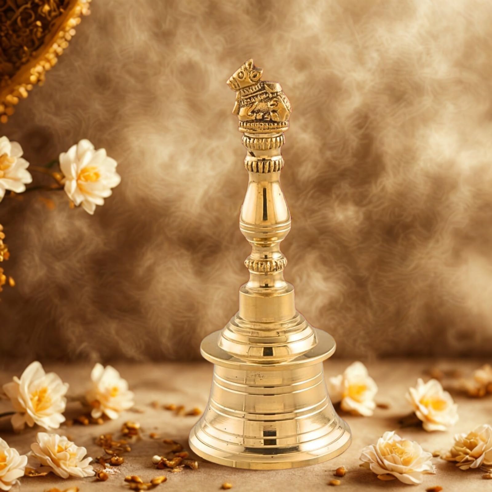 Brass Nandi Pooja Bell for Temple & Prayer Room (Bell)
