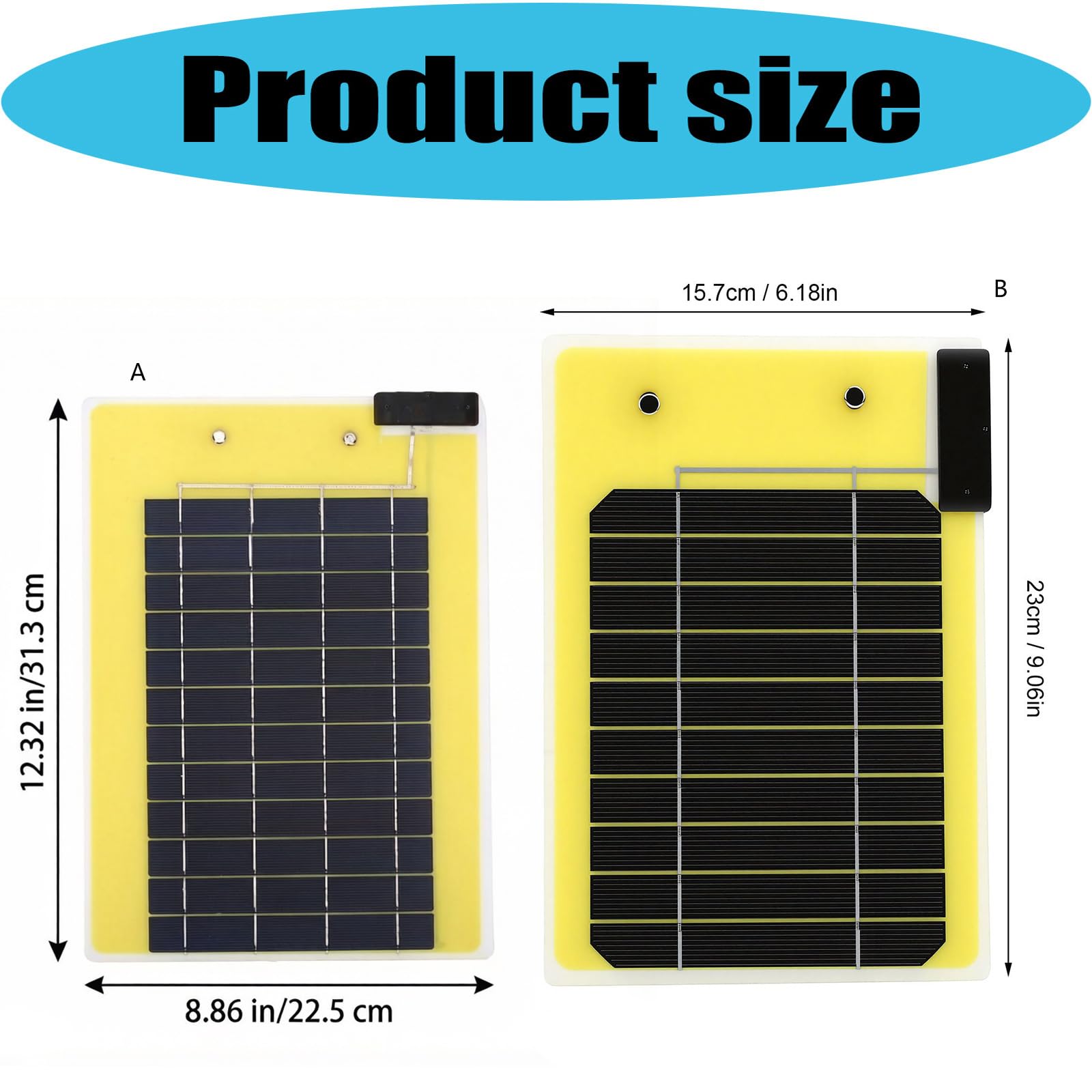 Tablero de carga portátil de panel solar con doble salida USB, A