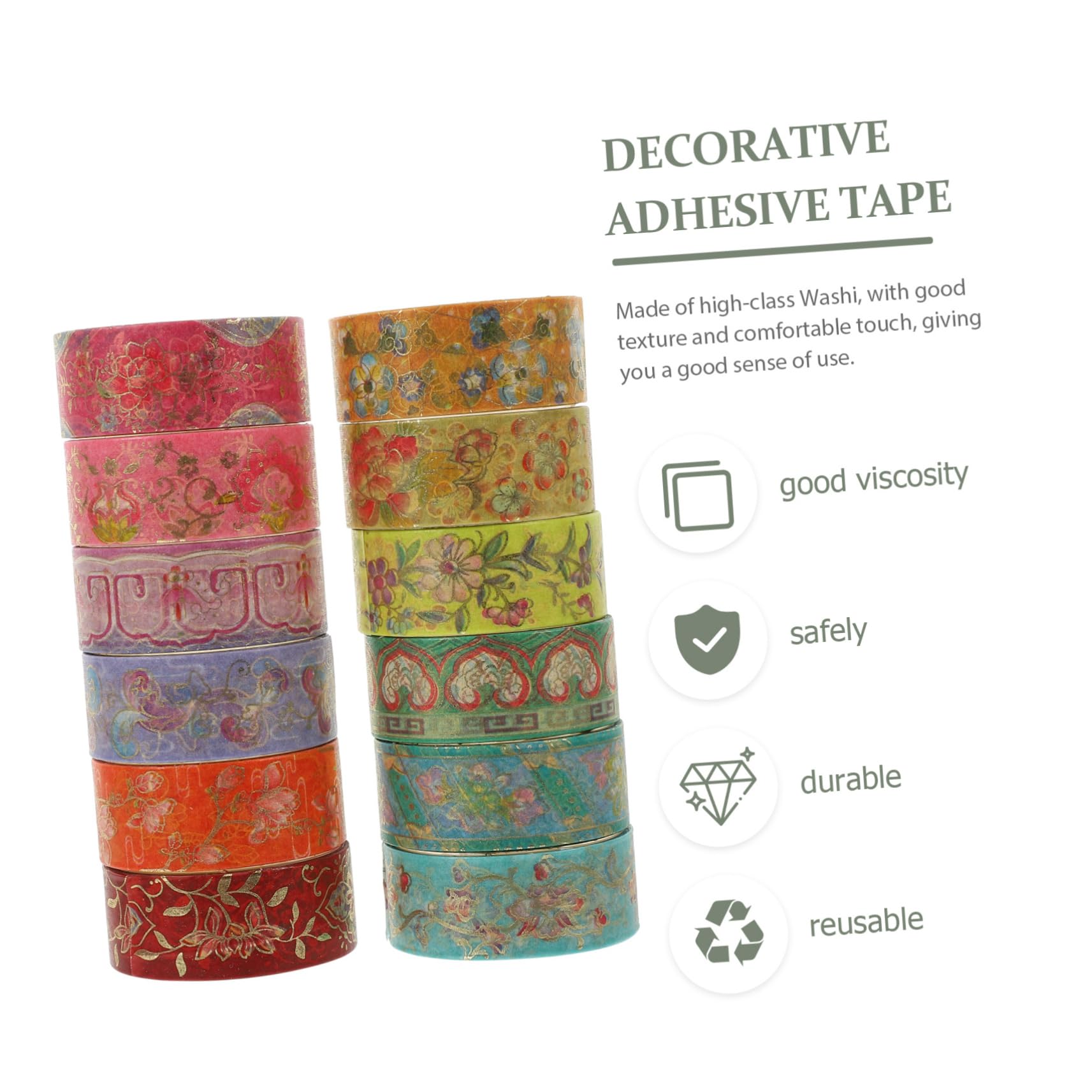 NUOBESTY 48 Rollos Cinta De Bolsillo y Papel Cinta Adhesiva Washi Decoración De Frutas Cinta Washi con Motivos Cintas para Envolver Flores Suministros para La Fiesta