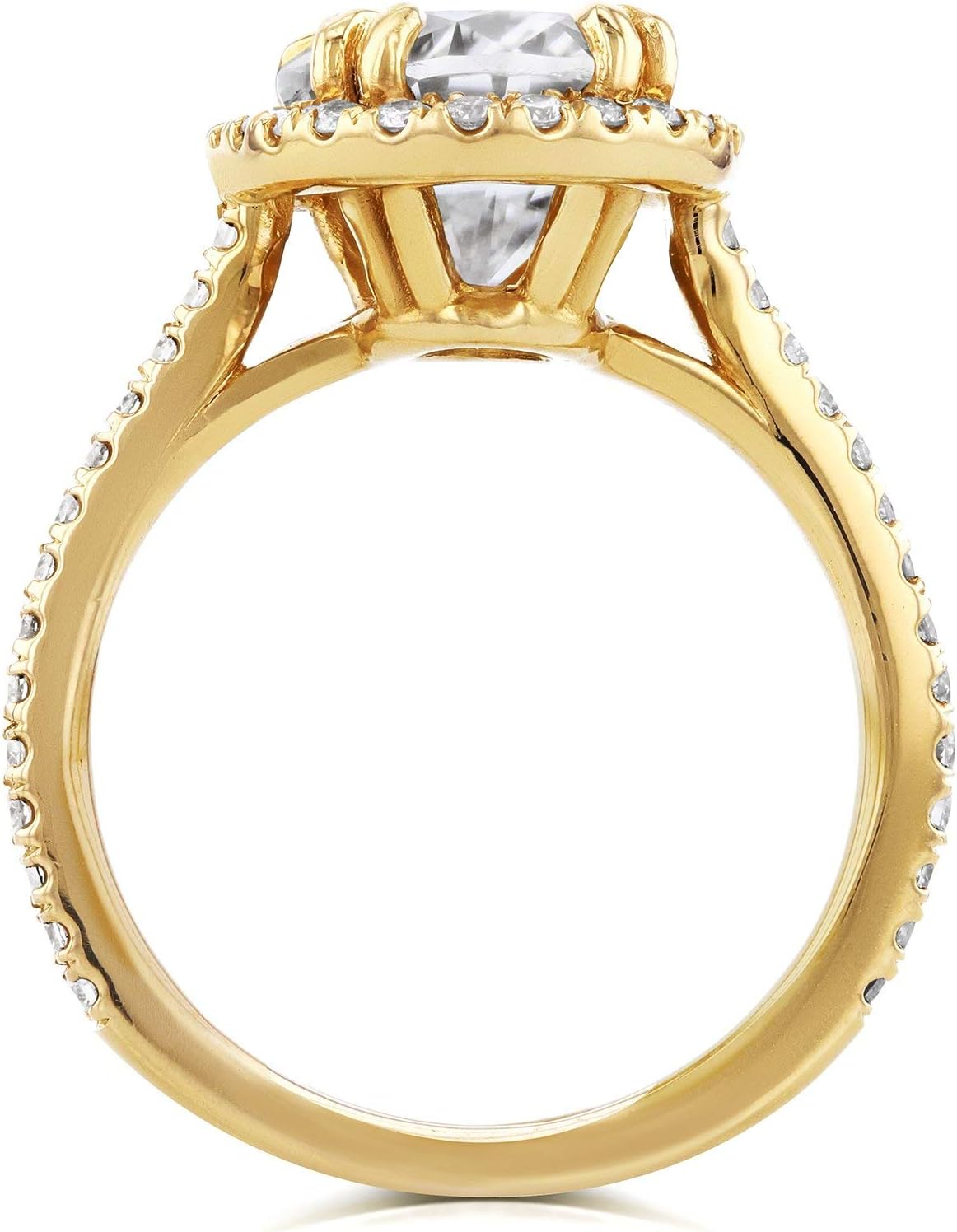 Kobelli Oval Moissanite Engagement Ring 3 2/5 CTW in 14k Yellow Gold, Size 11, Yellow Gold