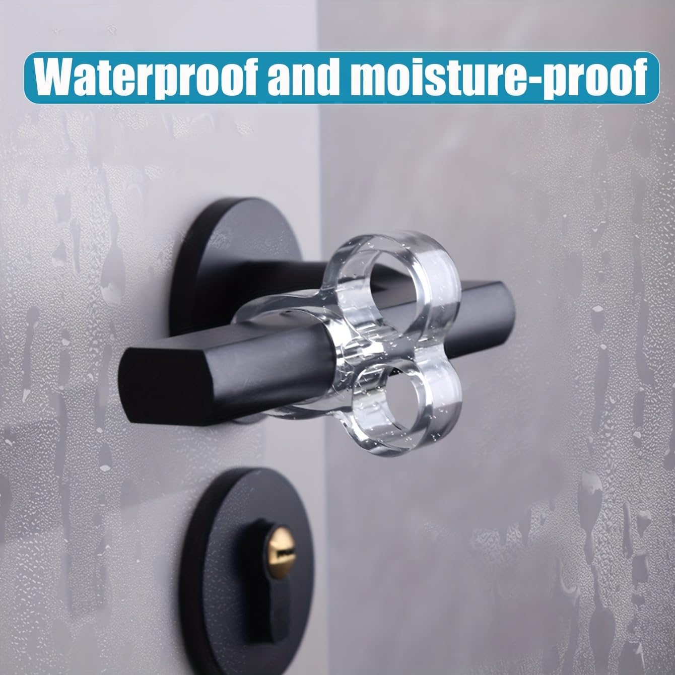 6-Pack, 3-Hole, Acrylic, Metallic Polished, Door Handle Protector