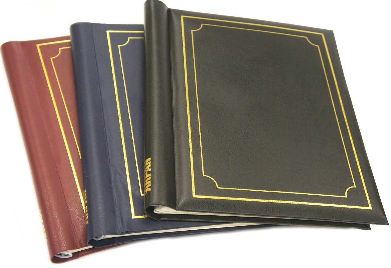 Arpan Deluxe 3 Self Adhesive Large Photo Albums Totaling 60 Pages 120 Sides - Black/Blue/Red