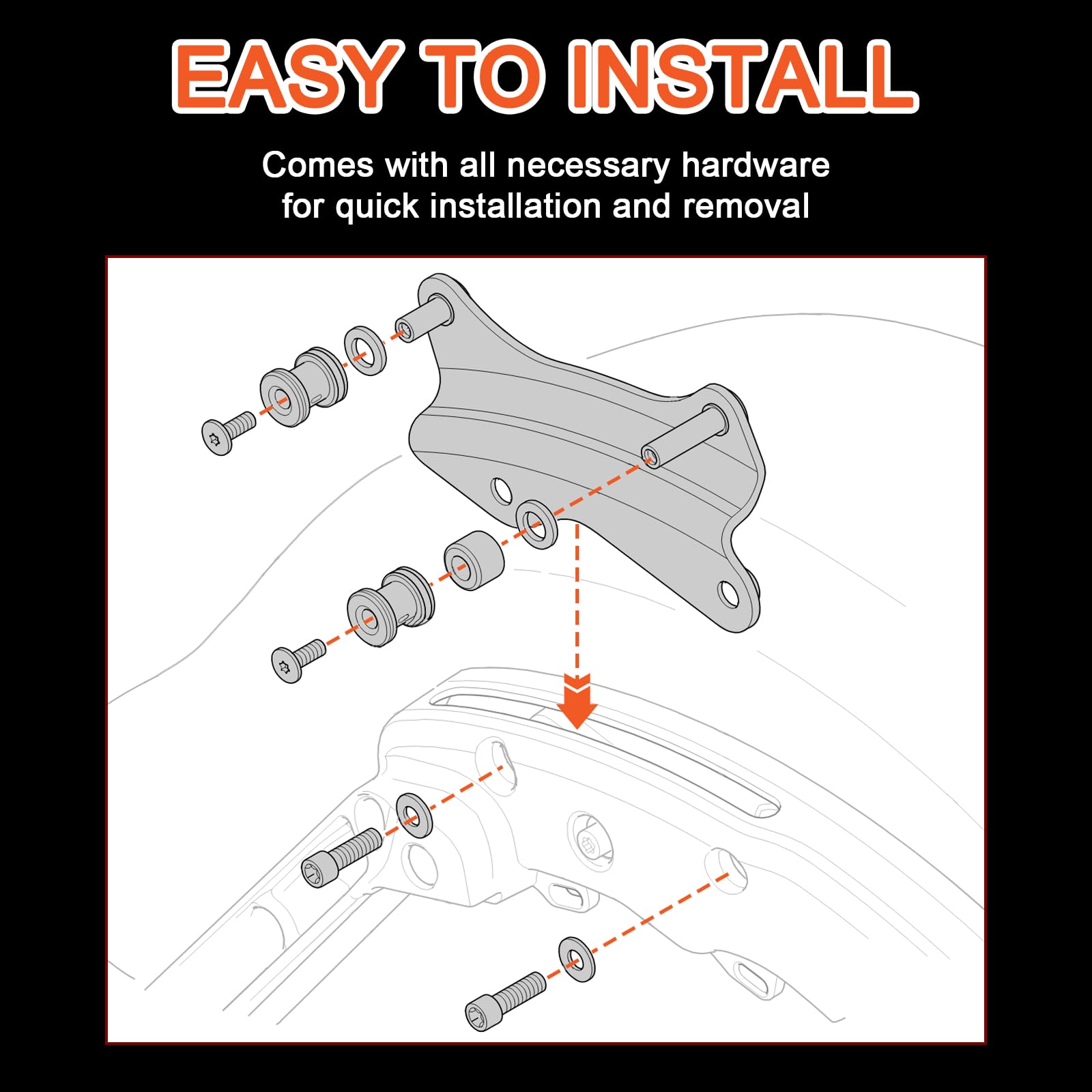 4 Punti Docking Hardware Kit per Harley Touring 2014-2026 CVO Street Glide Road Glide Road King Electra Glide Revival, Nero