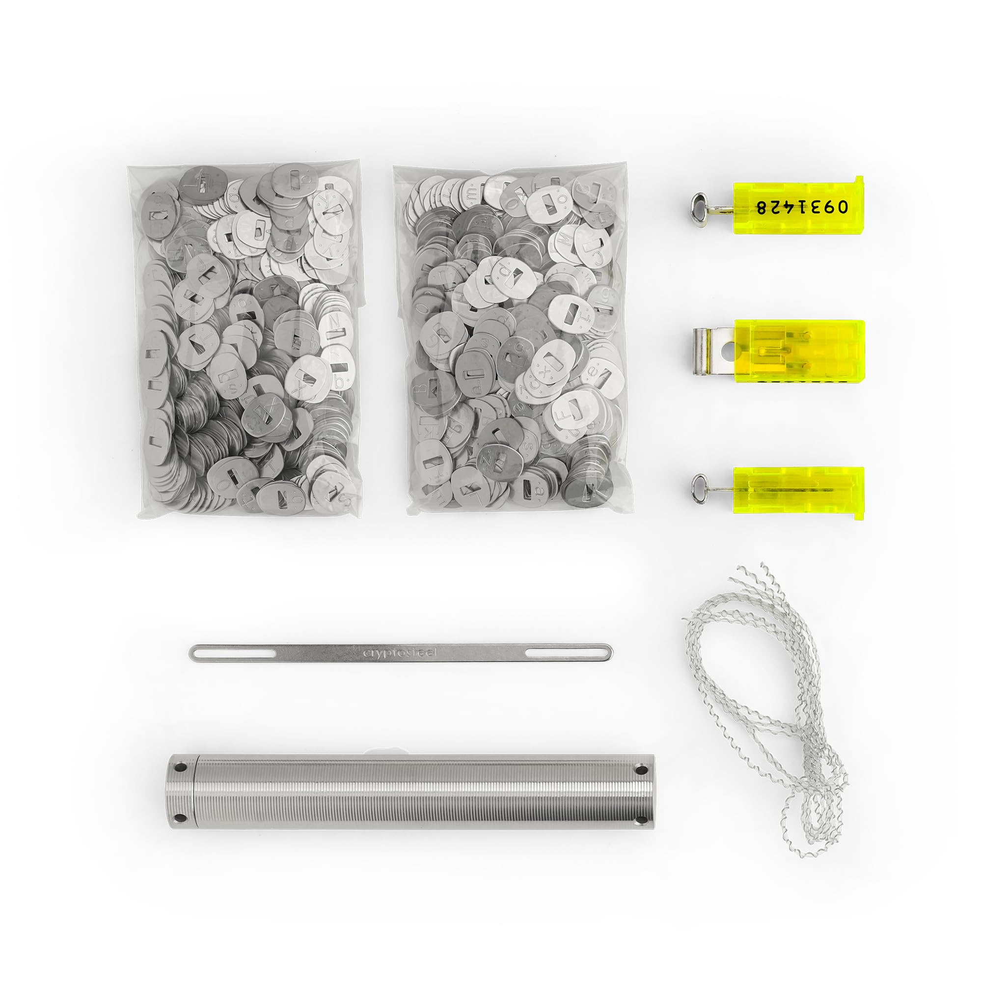 Cryptosteel Seed24 Security Kit (NEUHEIT) – Crypto Seed Phrase Storage aus Edelstahl – Metall Seed Backup für 24 Wörter (BIP39) – werkzeugfrei, Capsule, Siegel – feuerfest & wasserfest