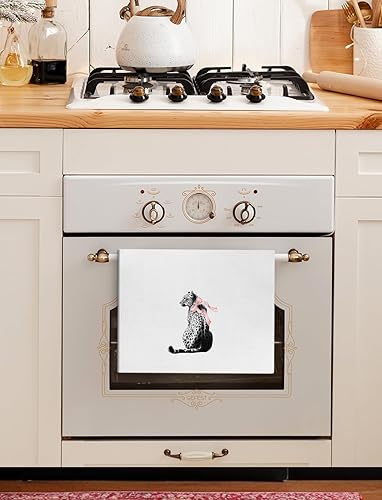 Miniatura 5 de Coquette - Toallas de cocina de leopardo con lazo rosa, toallas de mano retro de moda para baño, paños de cocina con estampado de leopardo funky