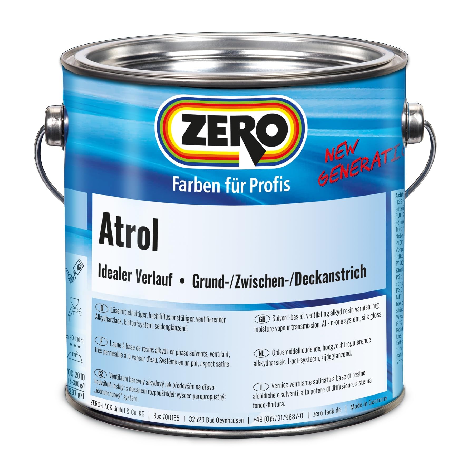 Zero Atrol Ventilack, Fensterlack, weiß, 2,5 Liter
