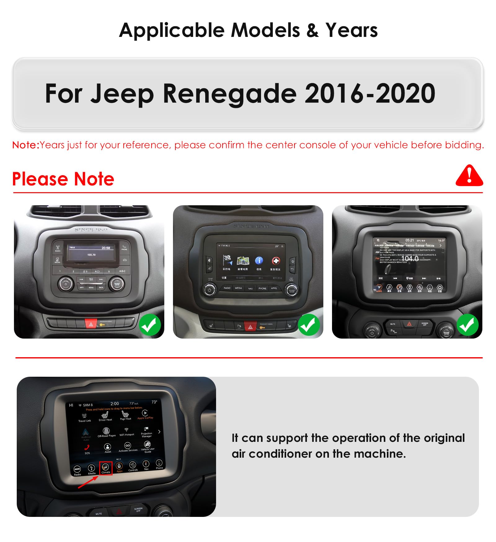 Ossuret Radio samochodowe do Jeep Renegade (2016-2020), 9 cali Android 13 ekran dotykowy 2+32 GB nawigacja GPS z Carplay Android Auto WiFi Bluetooth sterowanie kierownicą DSP USB