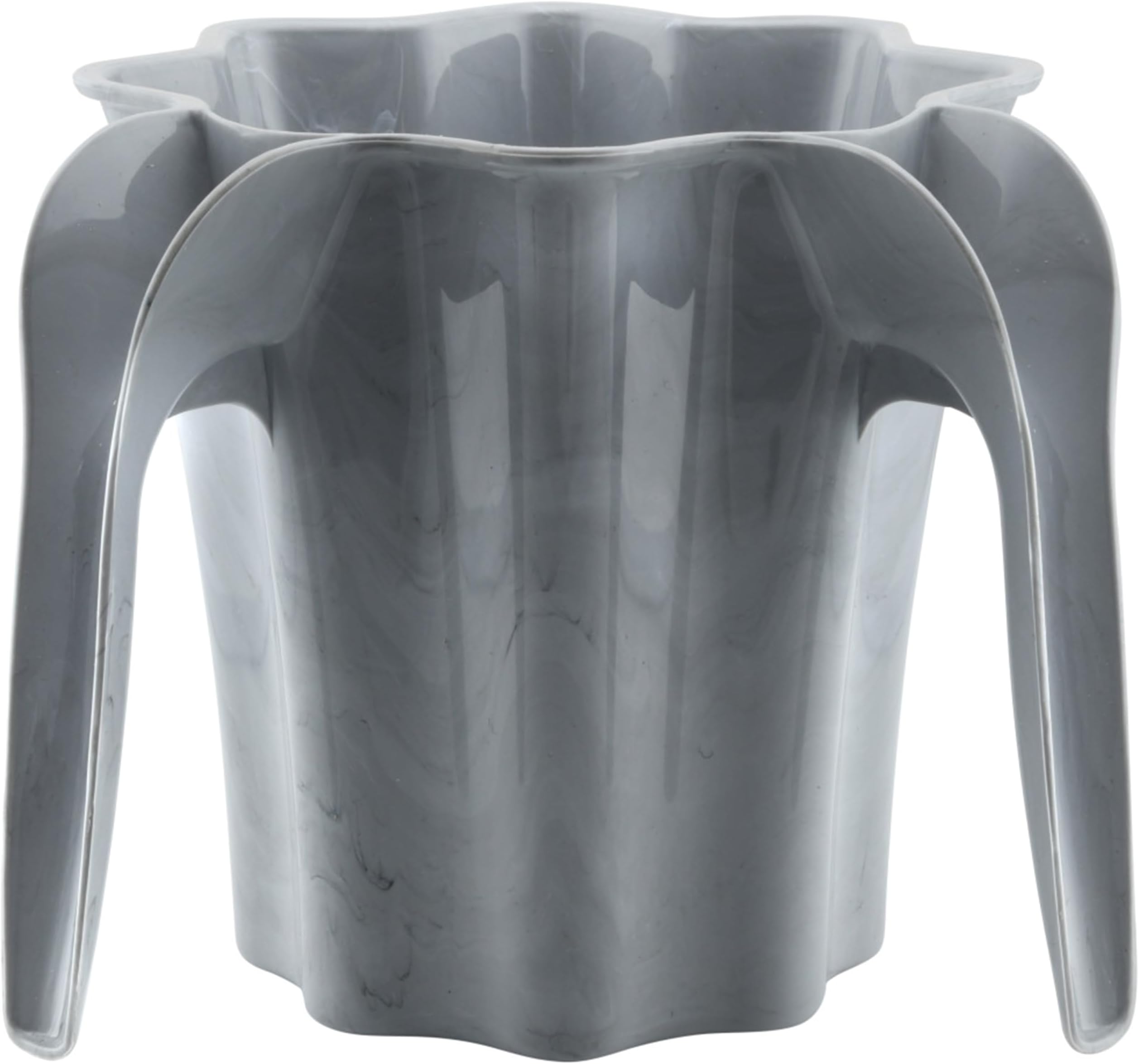 Plastic Star Shaped Judaica Hand Wash Cup with Dual Handle, Grey Marble, Pack of 1