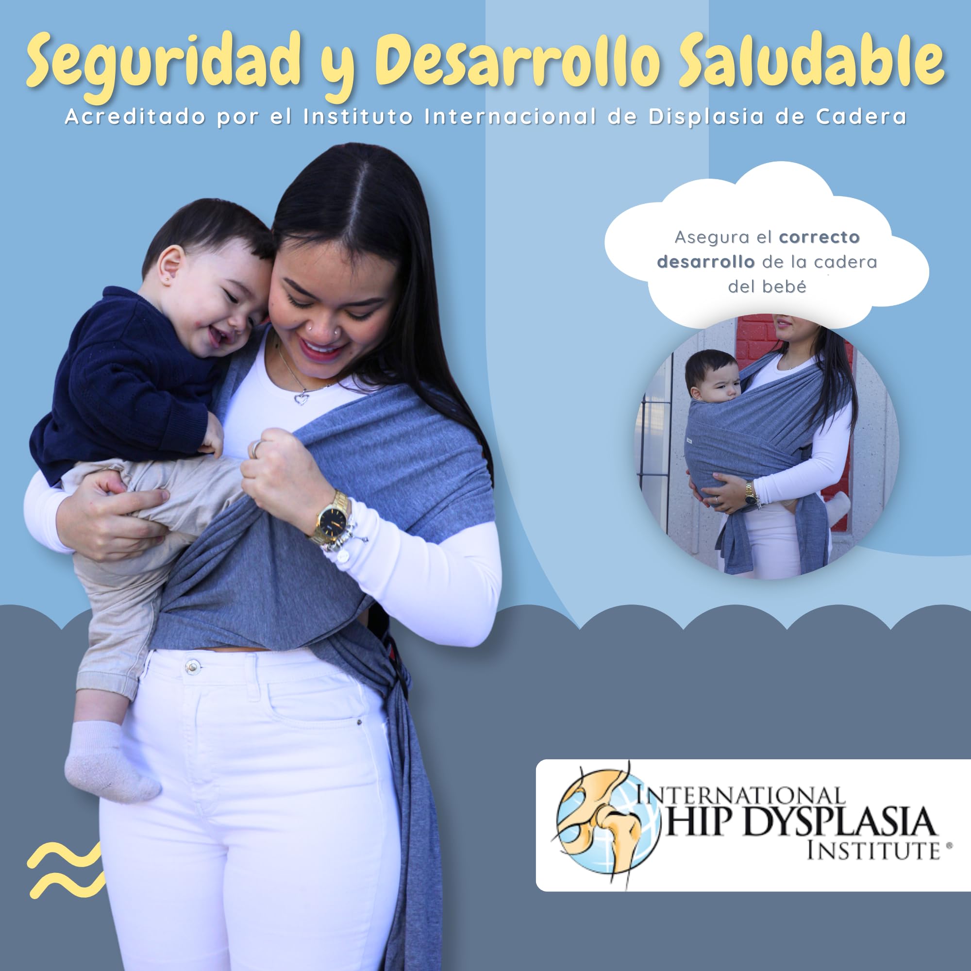 Fular Portabebé Elástico Unisex con Anillas - Porta Bebé Recién Nacido | Fácil de Usar y Seguro | Porteo Bebé Ergonómico y Transpirable - Hasta 20 kg | Bolsa de Transporte y Caja de Regalo Incluidas