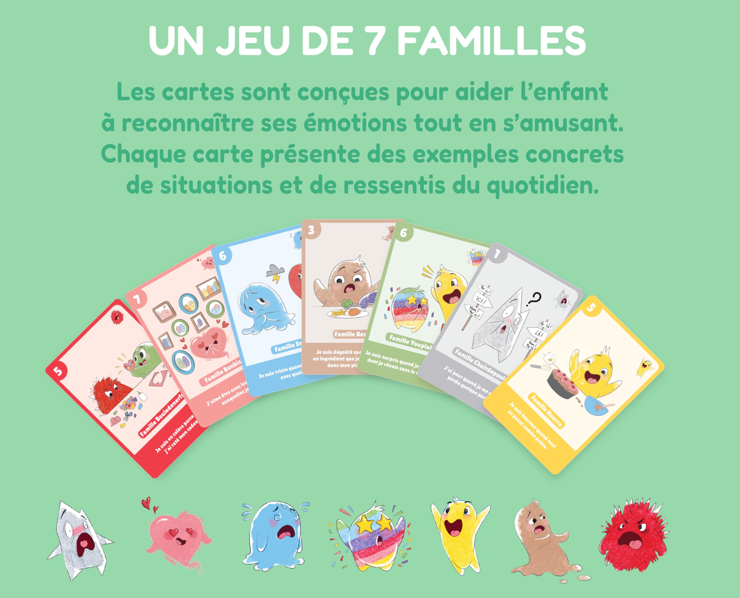 Coffret - Ma roue des émotions : les découvrir, les comprendre et les exprimer: Avec un livre de 64 pages, un jeu de 7 familles et une roue en bois