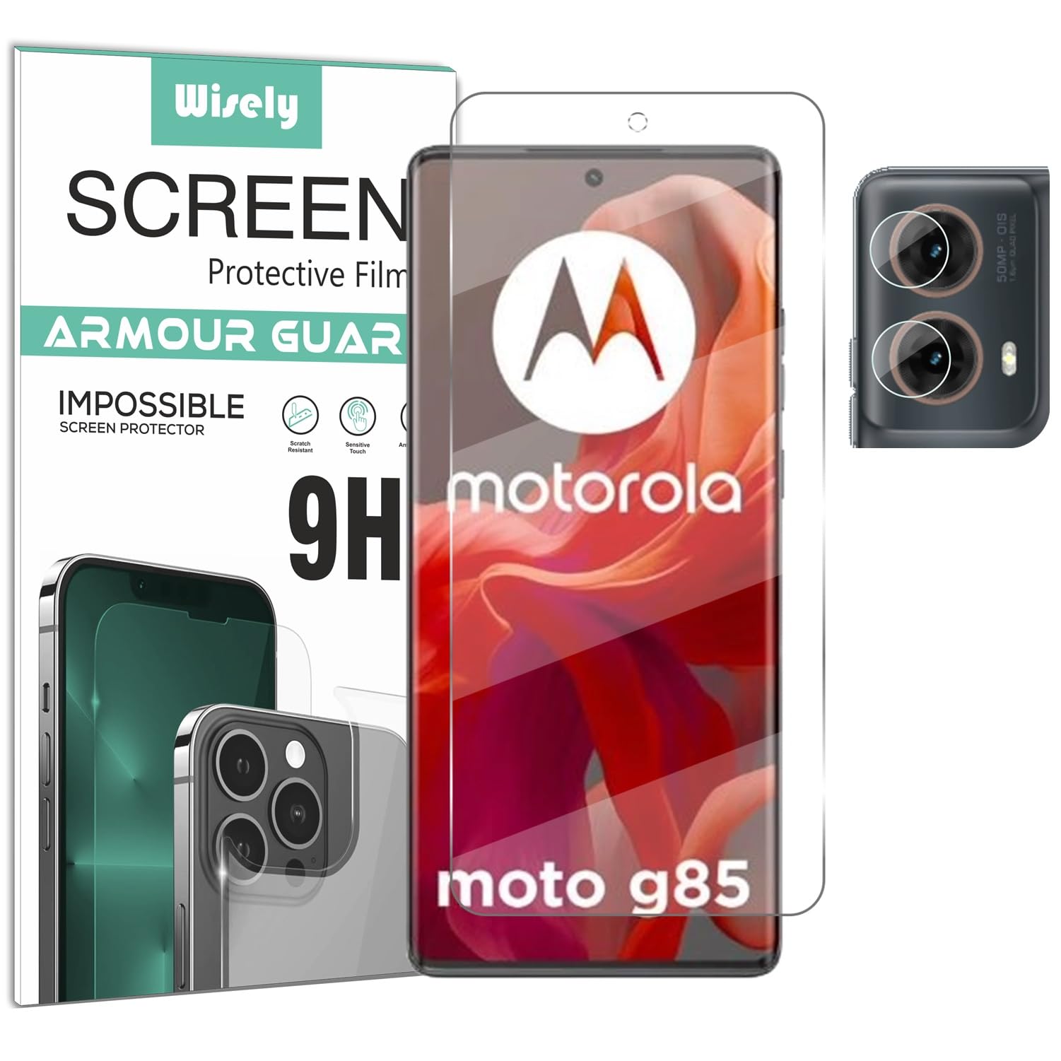 Wisely 2in1 Impossible Unbreakable Camera Lens Nano Glass + Front Guard Screen Protector for Motorola Moto G85 5G Anti Scratch Flexible Screen Guard HD Clear (B0DF5MH9HF) Amazon Price History, Amazon Price Tracker