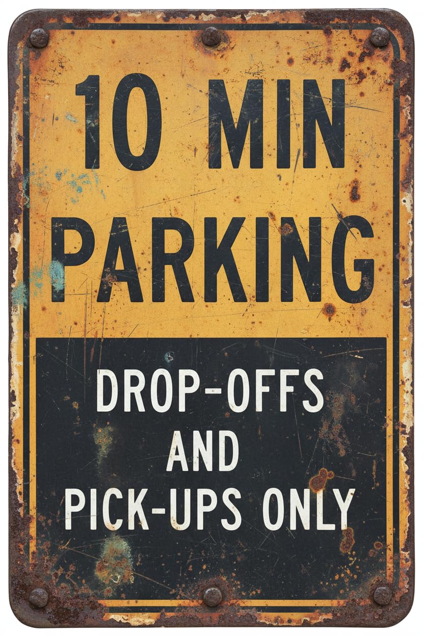 10 Minute Parking Tin Sign, 8x12 Inch