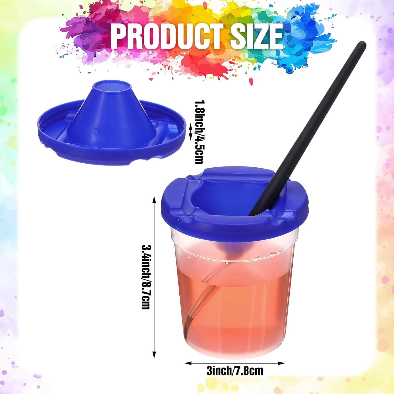 10 Pack Paint Cups with Lids for Kids, Art Supplies No Spill Painting Cups for Young Artist, Reusable Paint Water Cup Paint Mixing Cups for Classroom Arts Crafts Supplies - Image 2