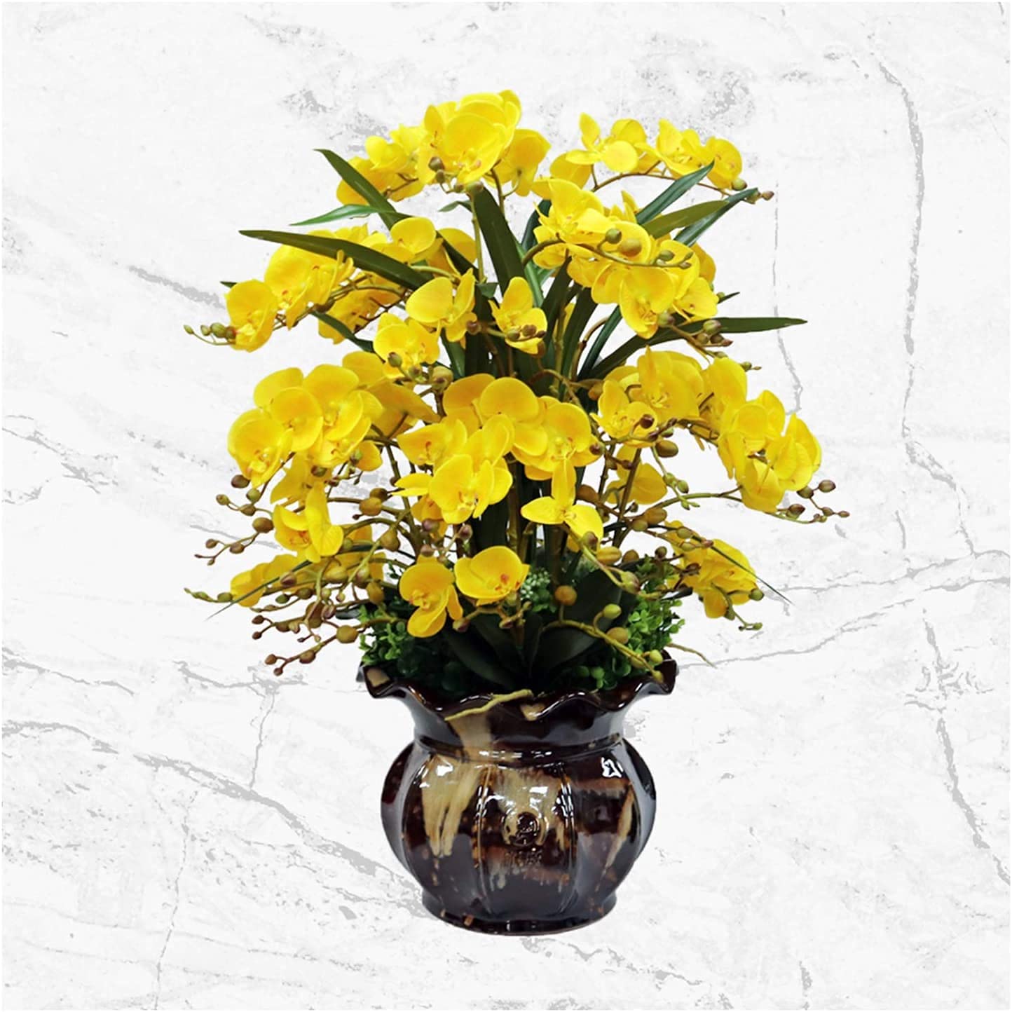 Amazon｜アーティフィシャル フラワー ポット付き オーキッド 造花