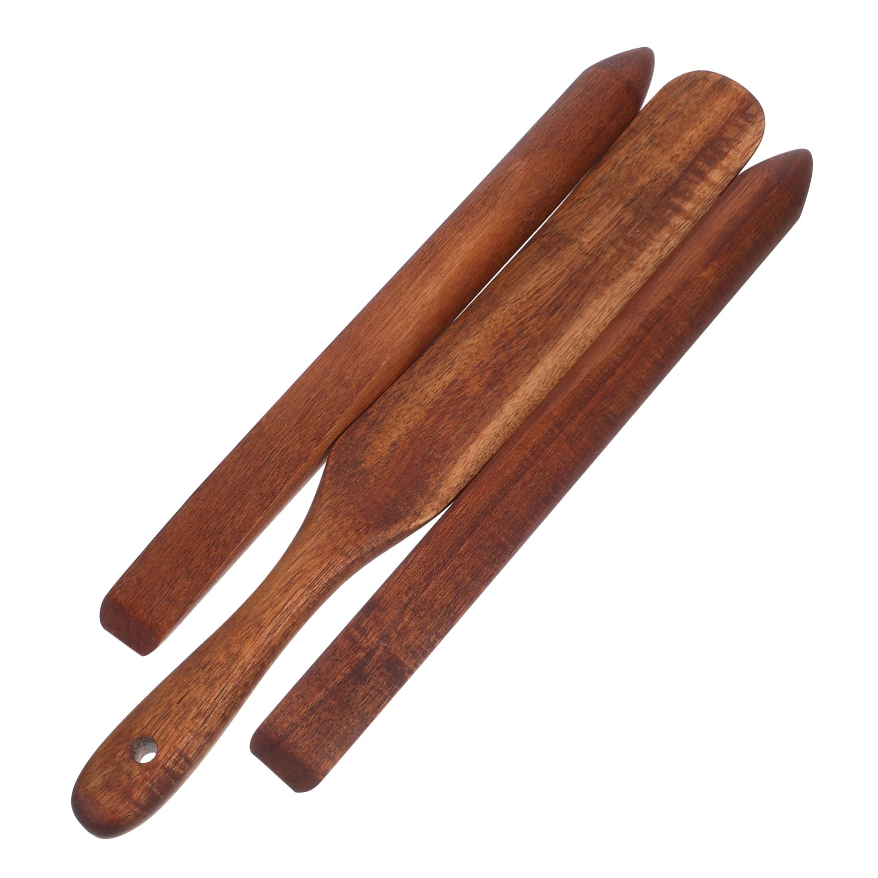 Varillas de Madera de Acacia para Mezclar Pan 3 Piezas Marrón